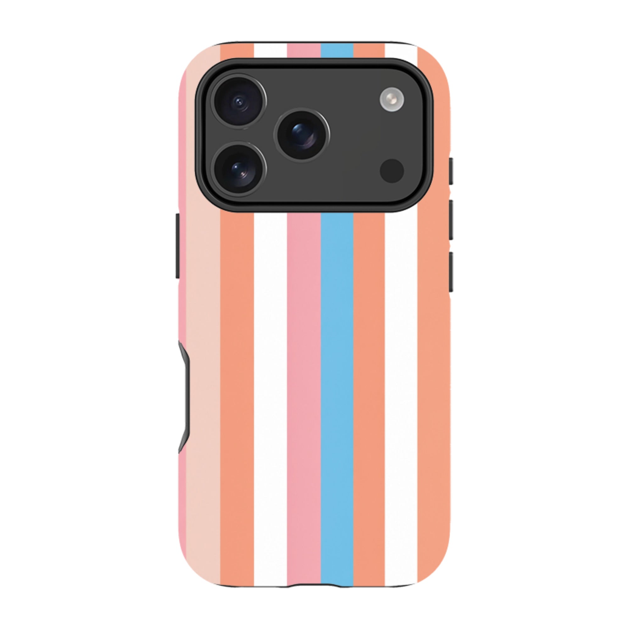 iPhone MagSafe Tough Case - Coral Pink Stripe