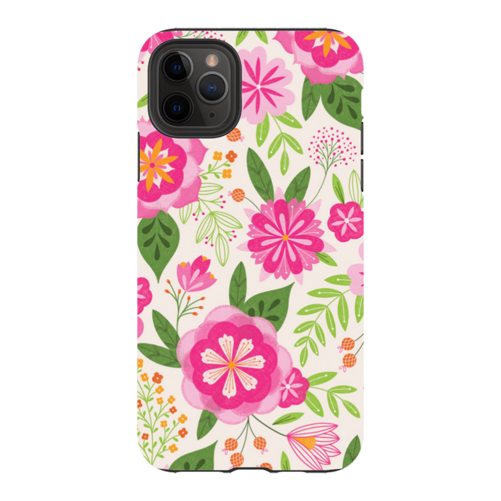 iPhone Tough Case - Big Bold Blooms Ivory By Jenny Zemanek