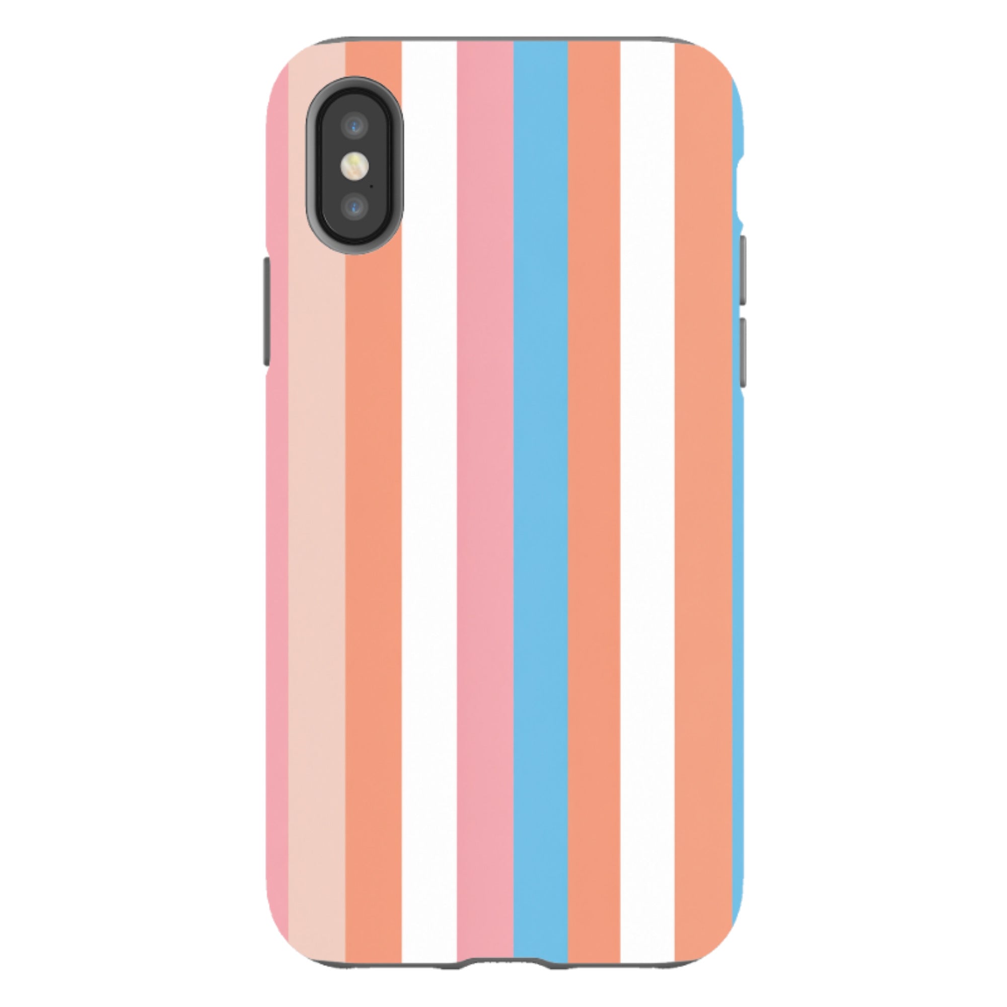 iPhone Tough Case - Coral Pink Stripe