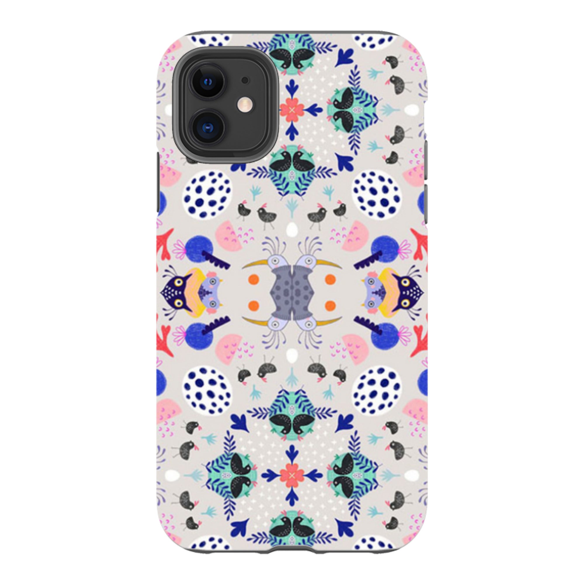 iPhone Tough Case - Crazy Bird Pattern By Mia Underwood