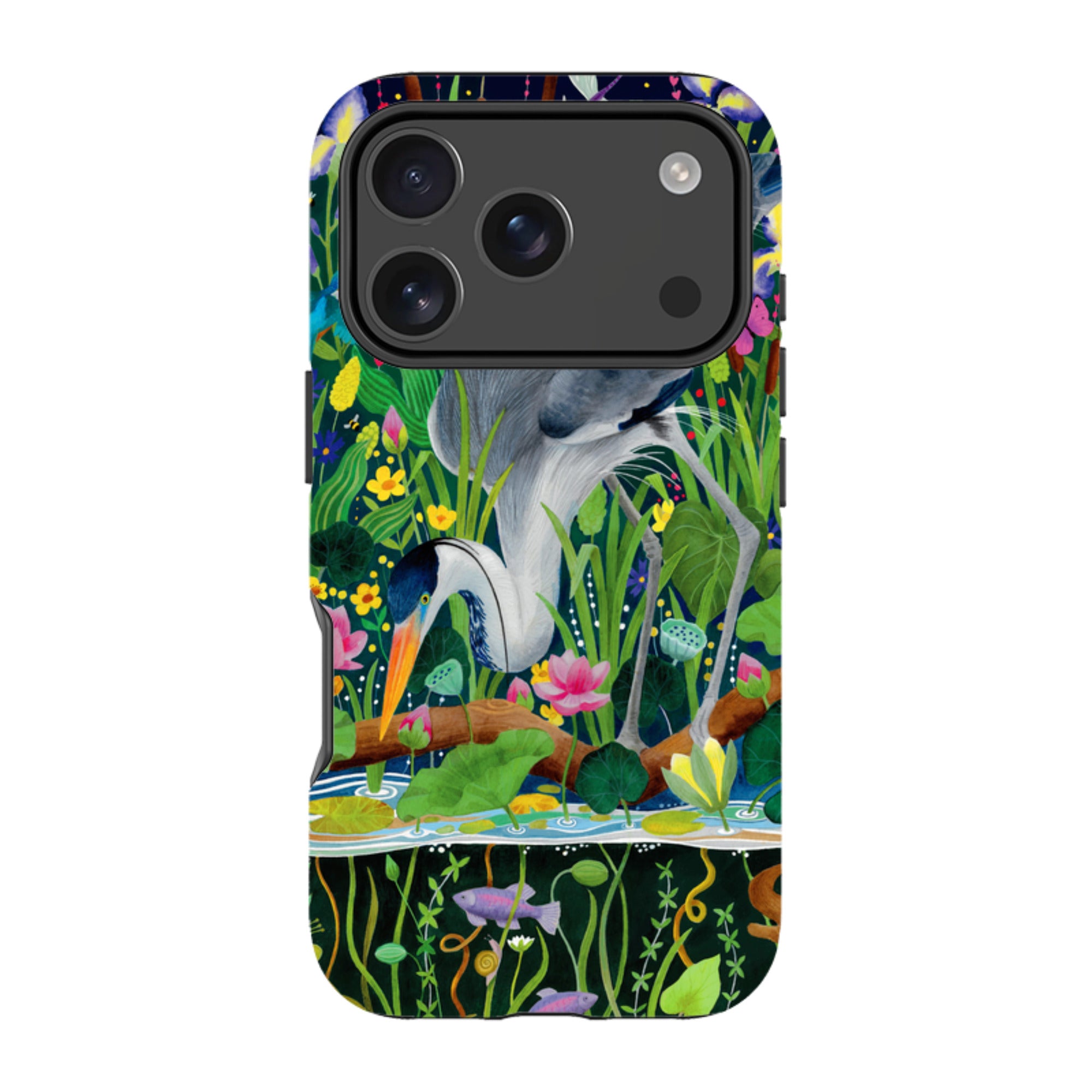 iPhone Tough Case - Heron Fishing By Bex Parkin