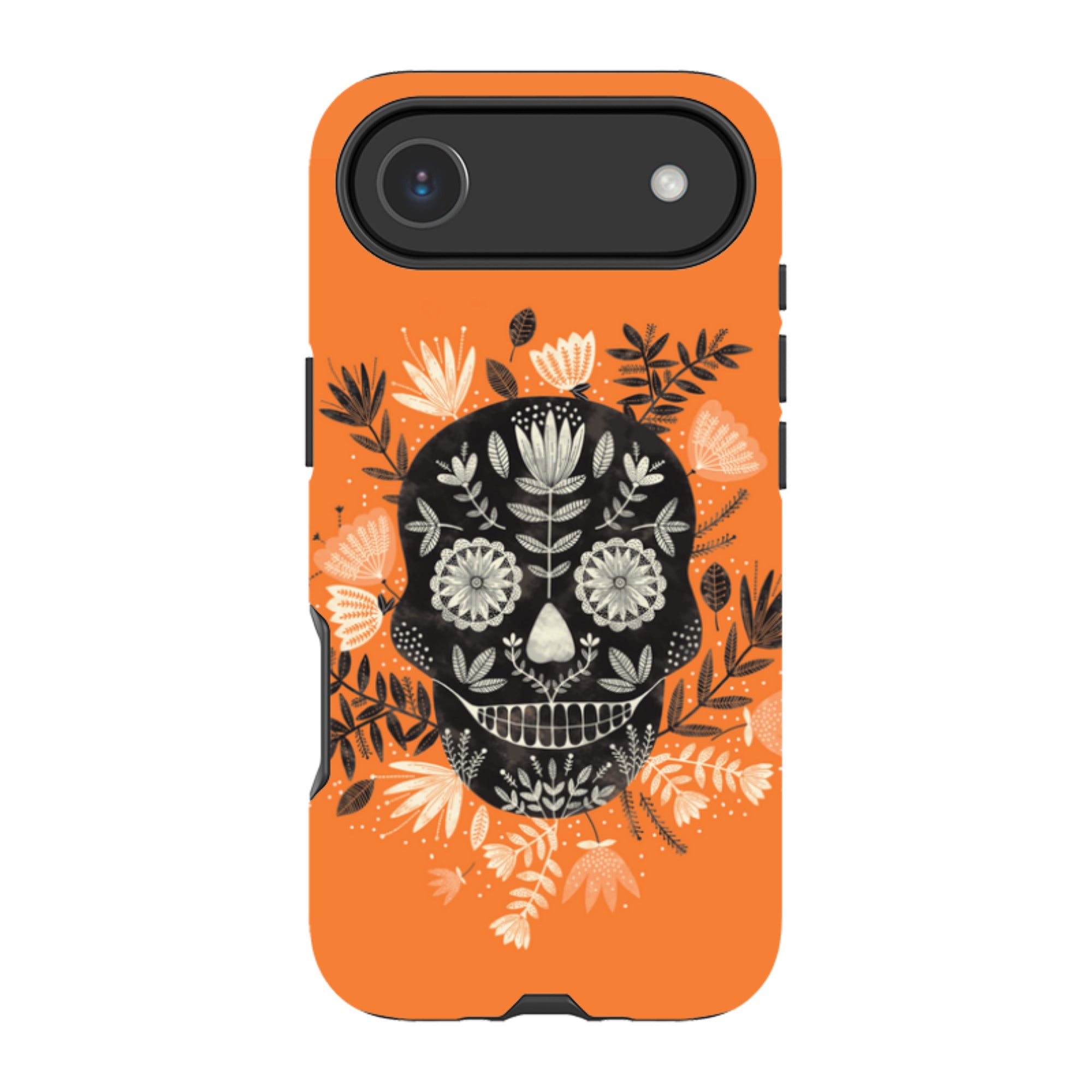 iPhone Tough Case - Sugar Skull Orange By Jade Mosinski