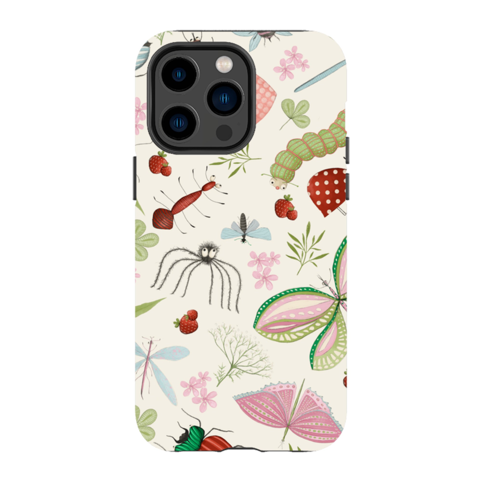 iPhone Tough Case - Insects Pattern By Maja Lindberg