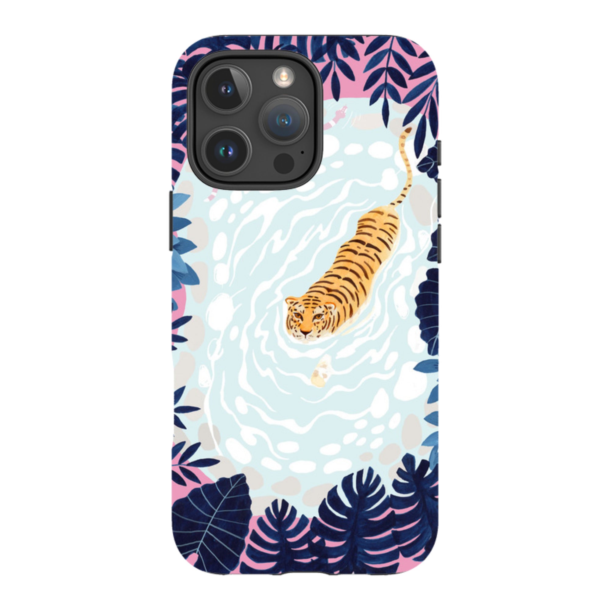iPhone Tough Case - Swimming Tiger By Bex Parkin