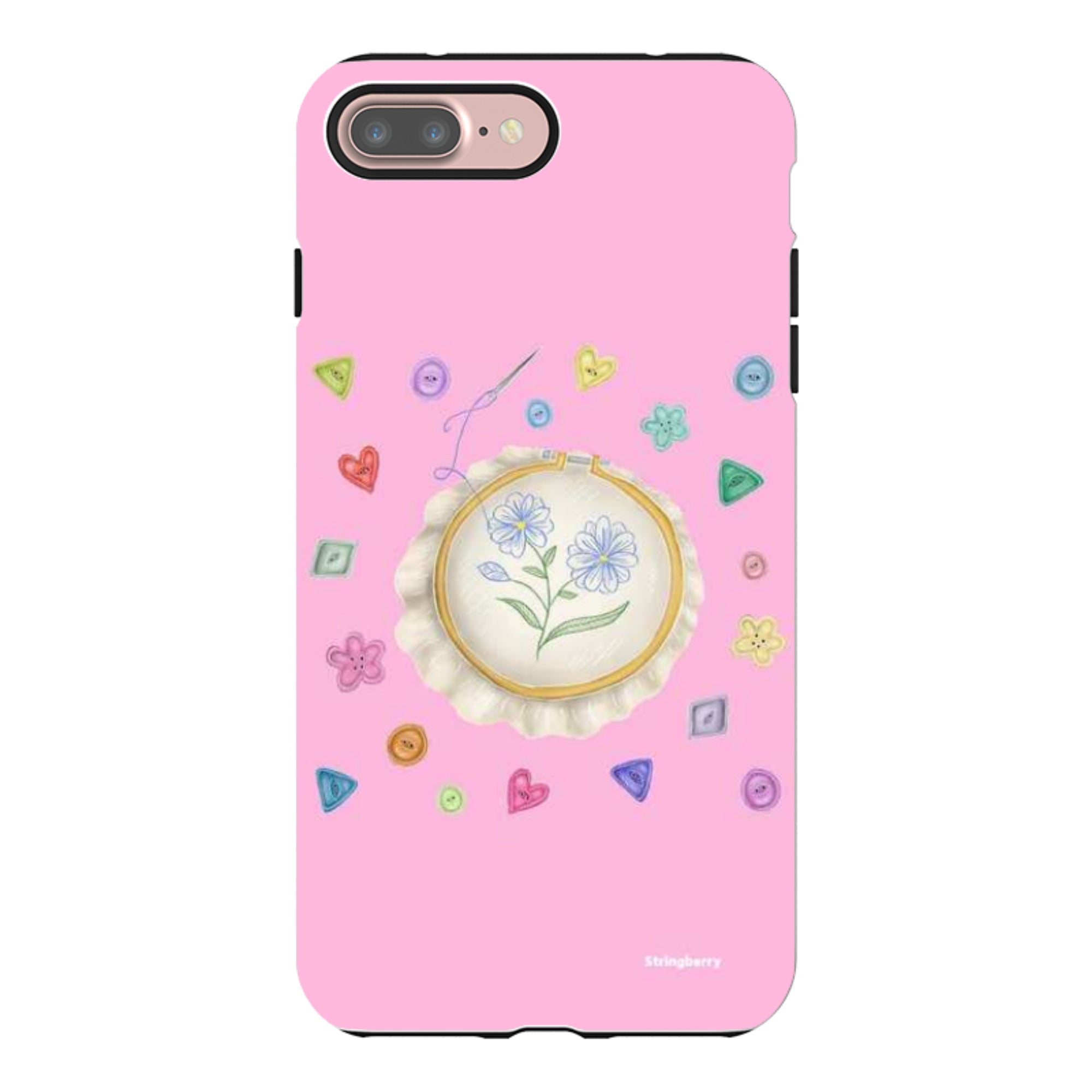 iPhone Tough Case - Flower Buttons Needlework By Catherine Rowe
