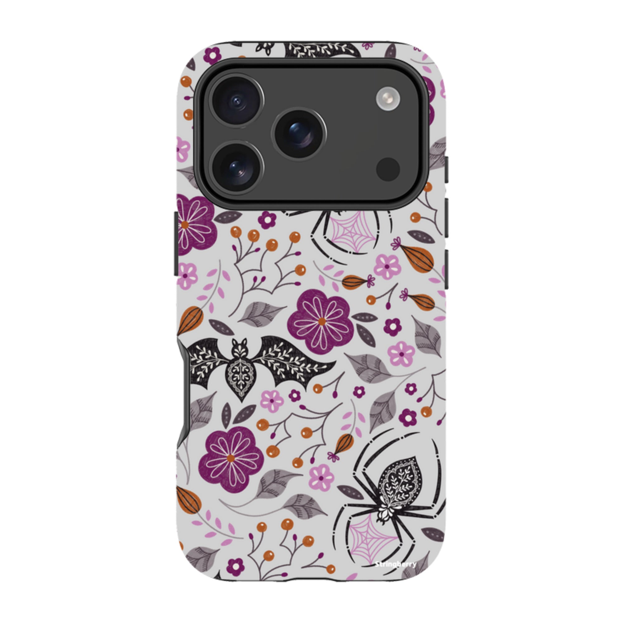 iPhone Tough Case - SpiderBat Grey By Jenny Zemanek
