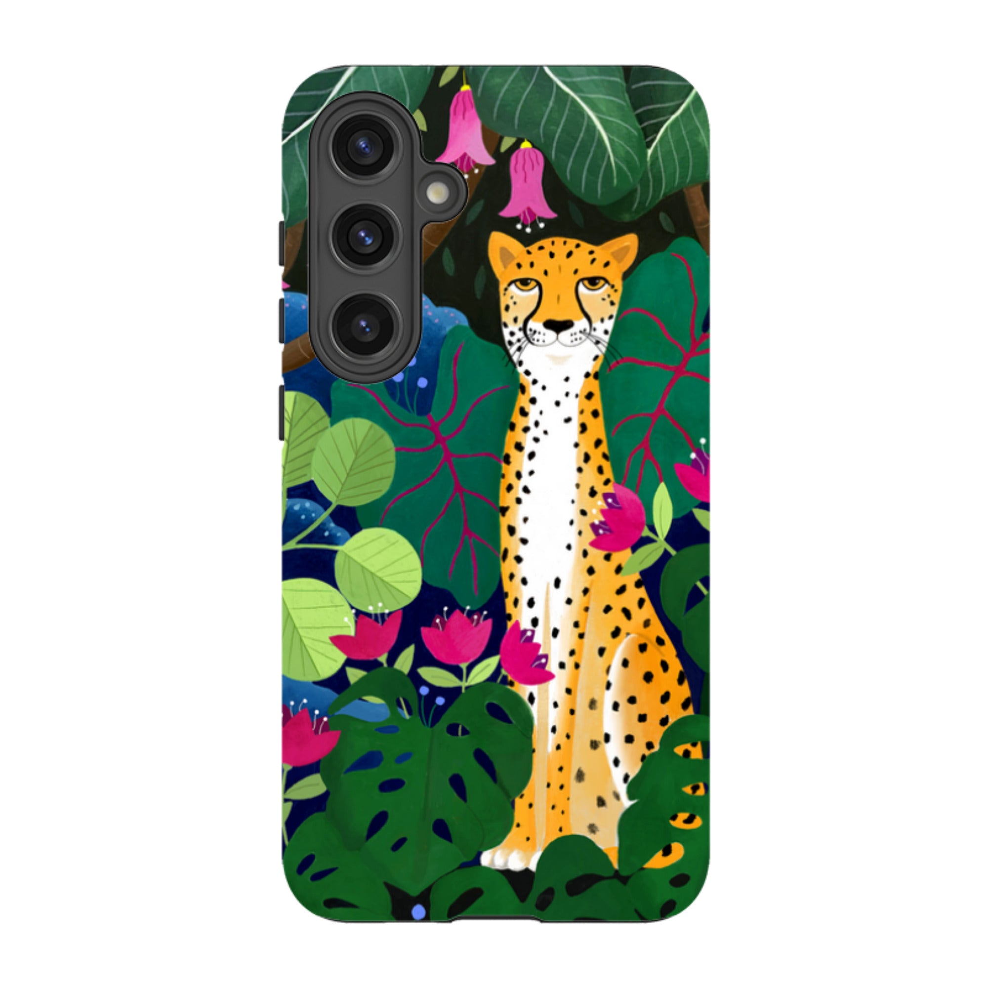 Samsung Tough Case - Cheetah And Monstera By Bex Parkin