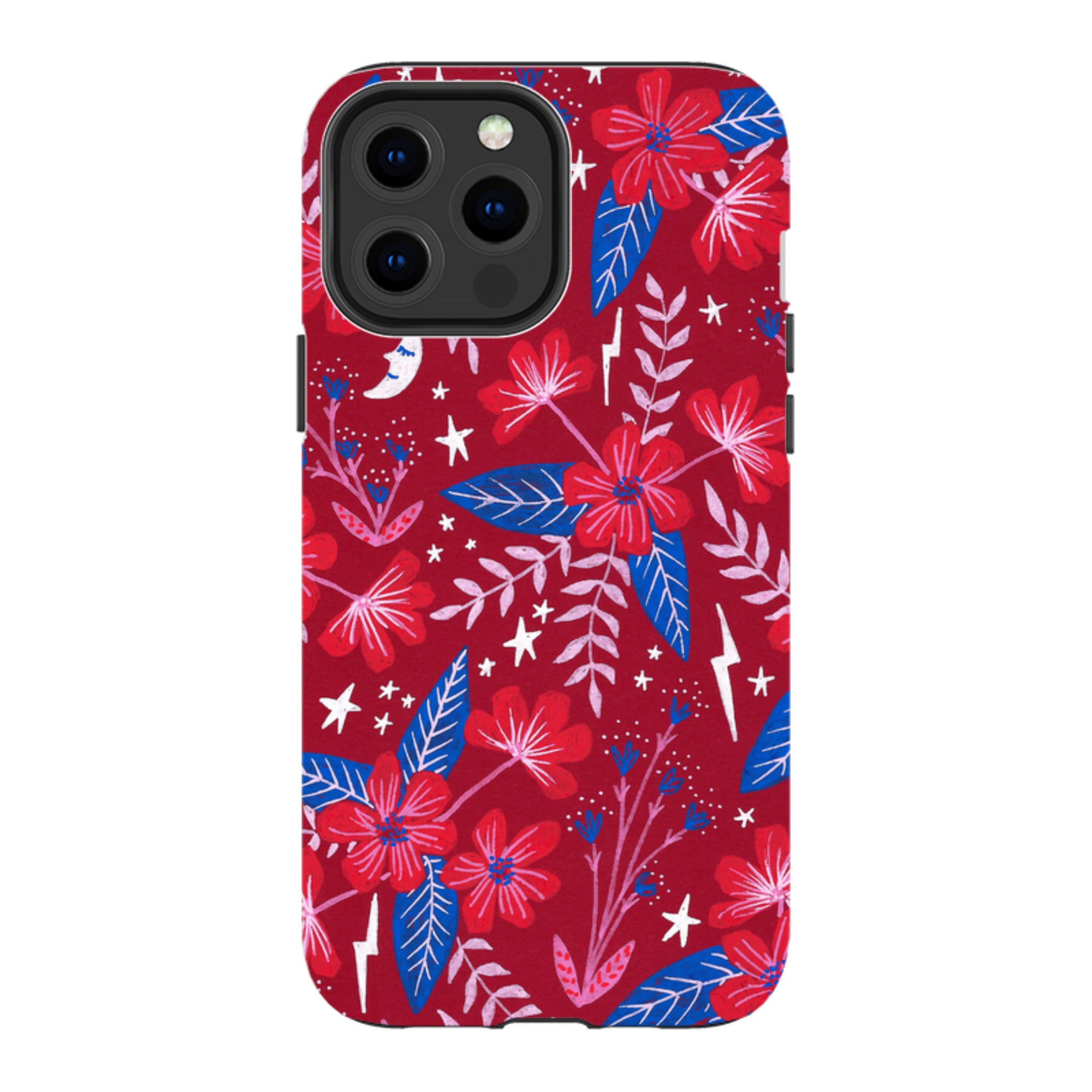 iPhone Tough Case - Red Moon Garden By Lee Foster Wilson