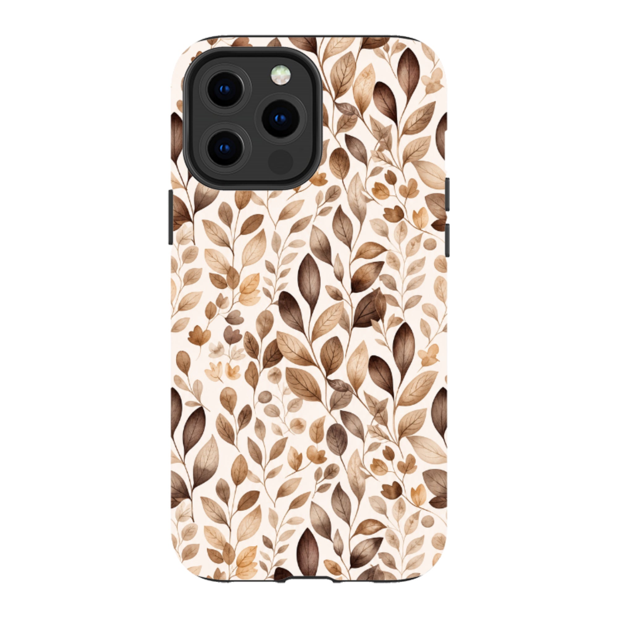 iPhone MagSafe Tough Case - Beige Aesthetic Leaves