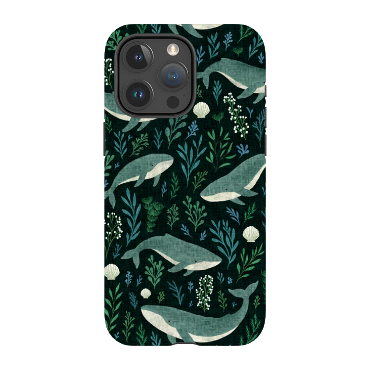 iPhone Tough Case - Whale garden black By Katherine Quinn