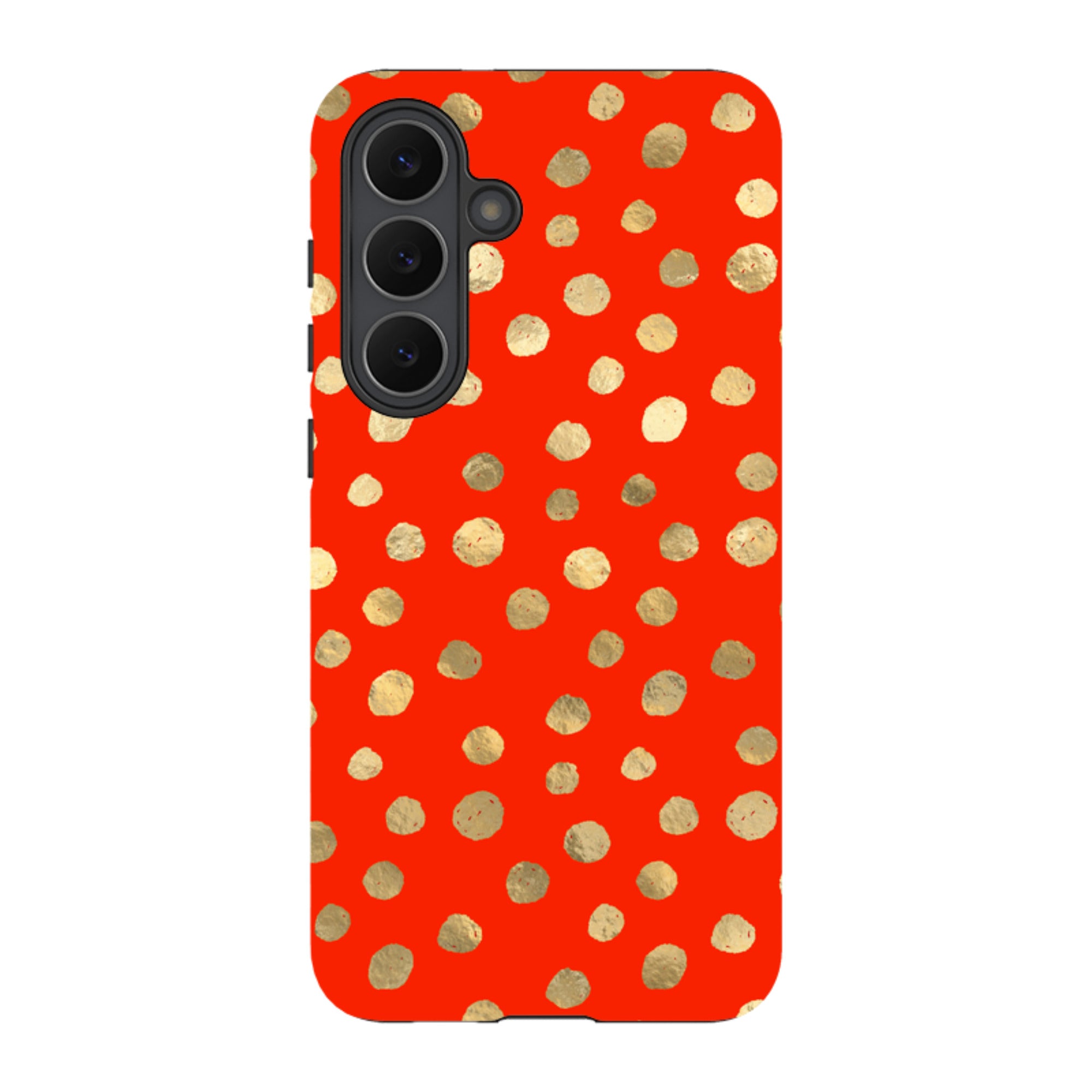 Samsung Tough Case - Red and Golden Dots