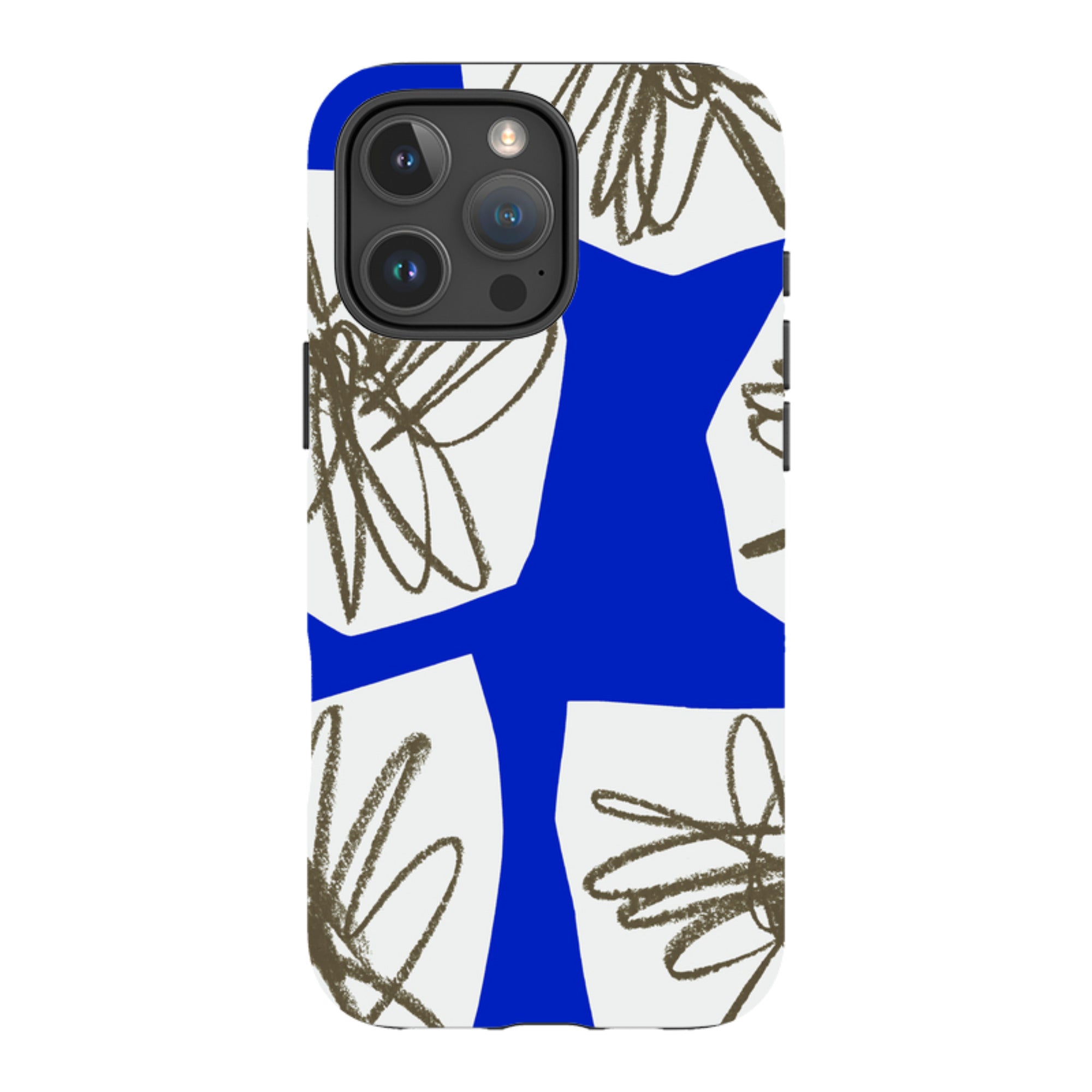 iPhone Tough Case - Blue Collage Flower By Kitty Joseph