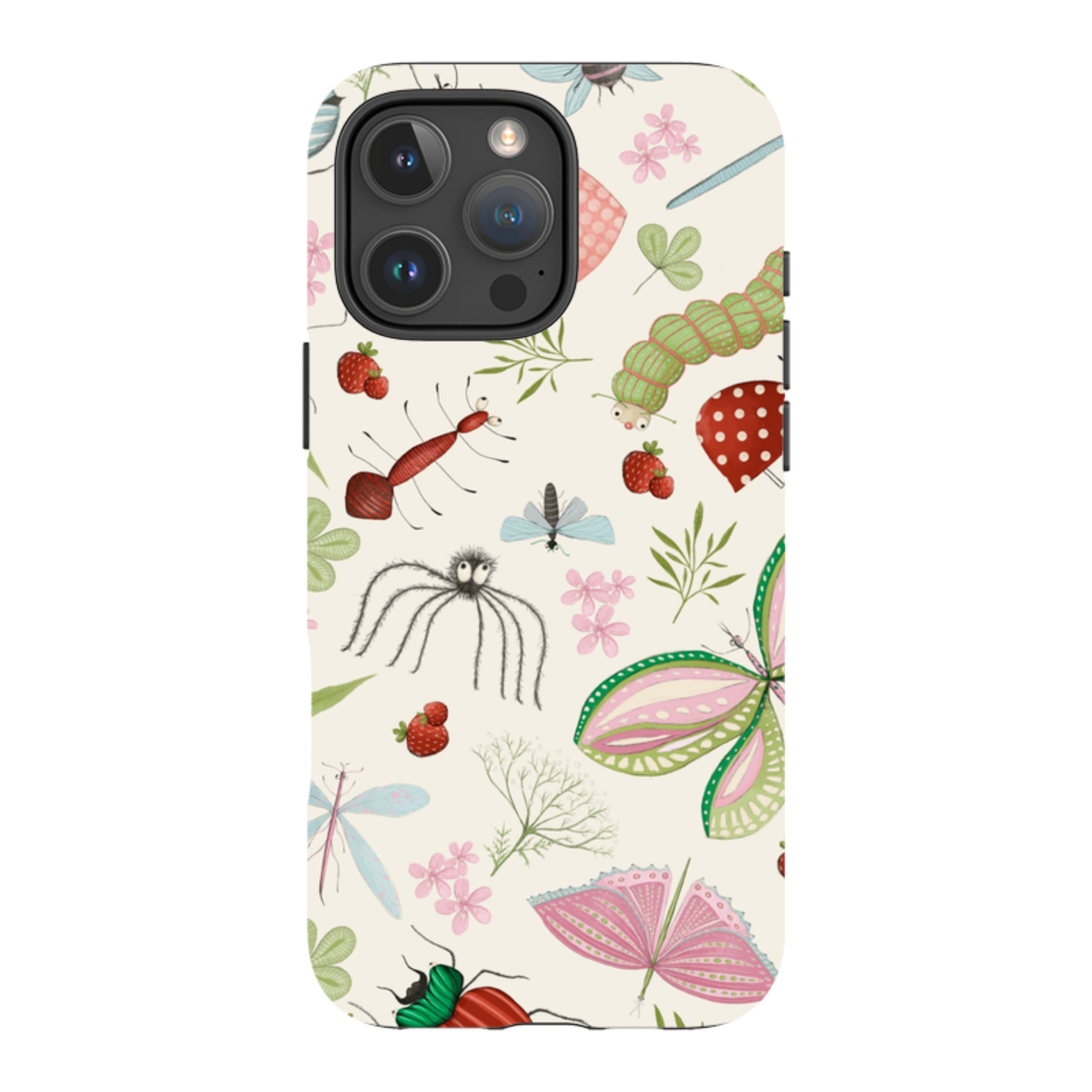 iPhone Tough Case - Insects Pattern By Maja Lindberg