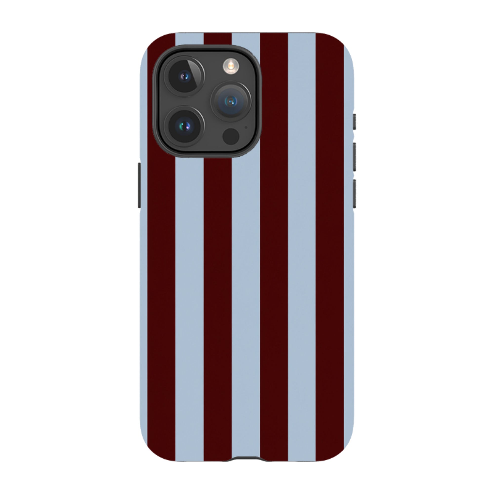 iPhone Tough Case - Claret & Sky Blue Stripe