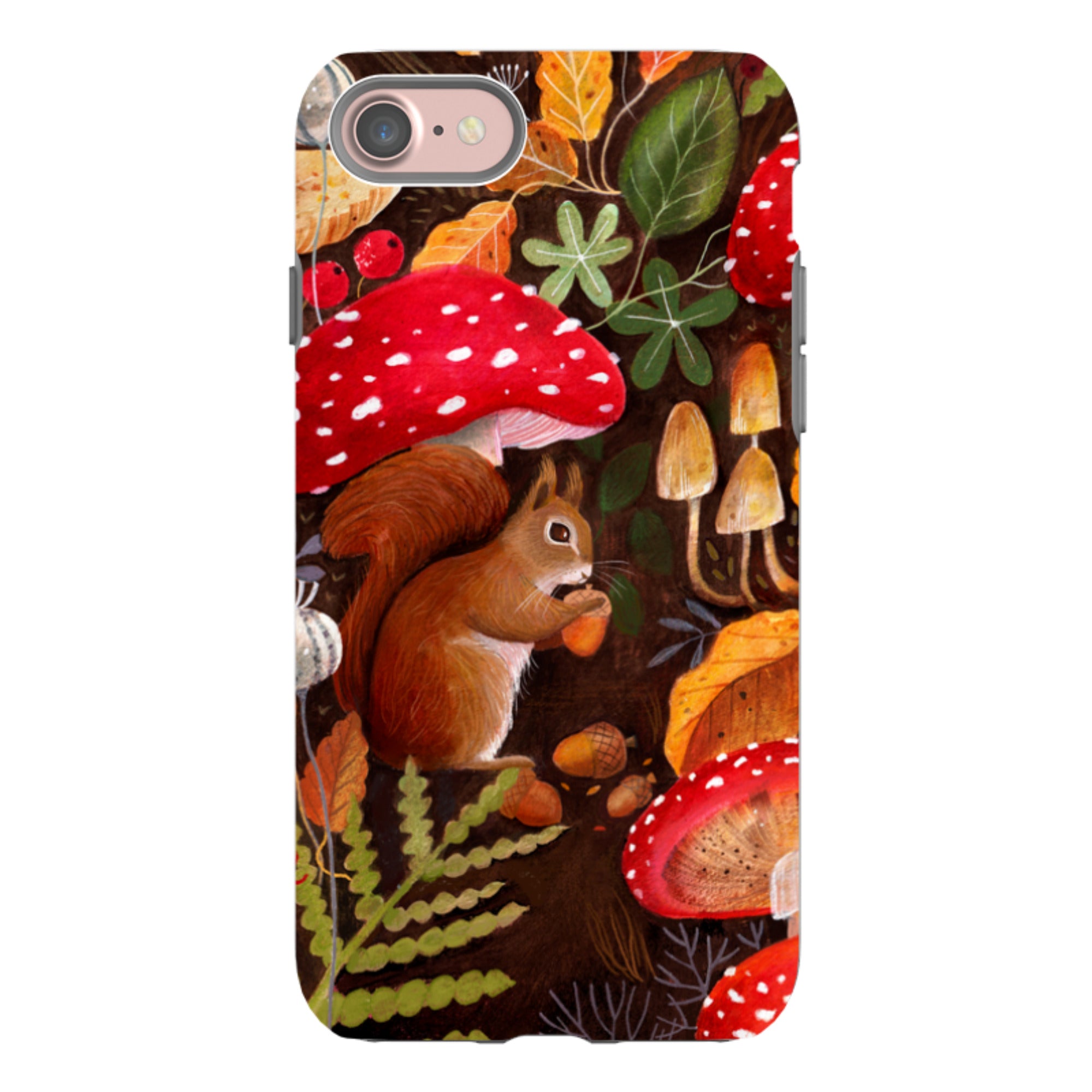 iPhone Tough Case - Squirrel Mushrooms By Bex Parkin