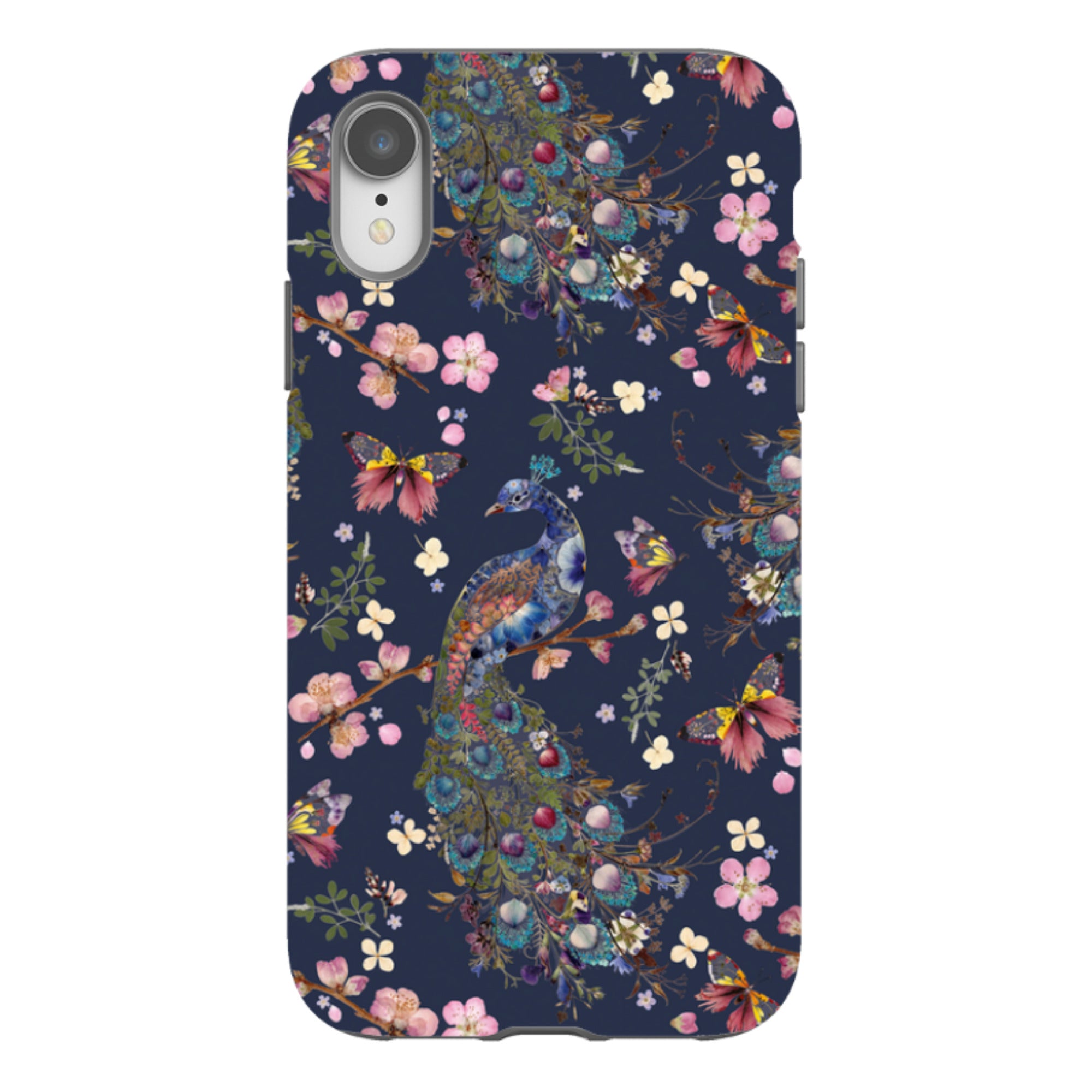 iPhone Tough Case - Peacock and Cherry Blossoms Iris By Helen Ahpornsiri