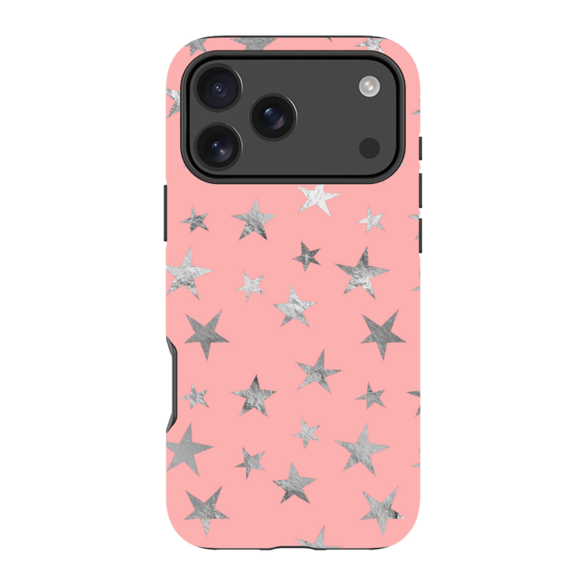 iPhone Tough Case - Pink and Silver Stars
