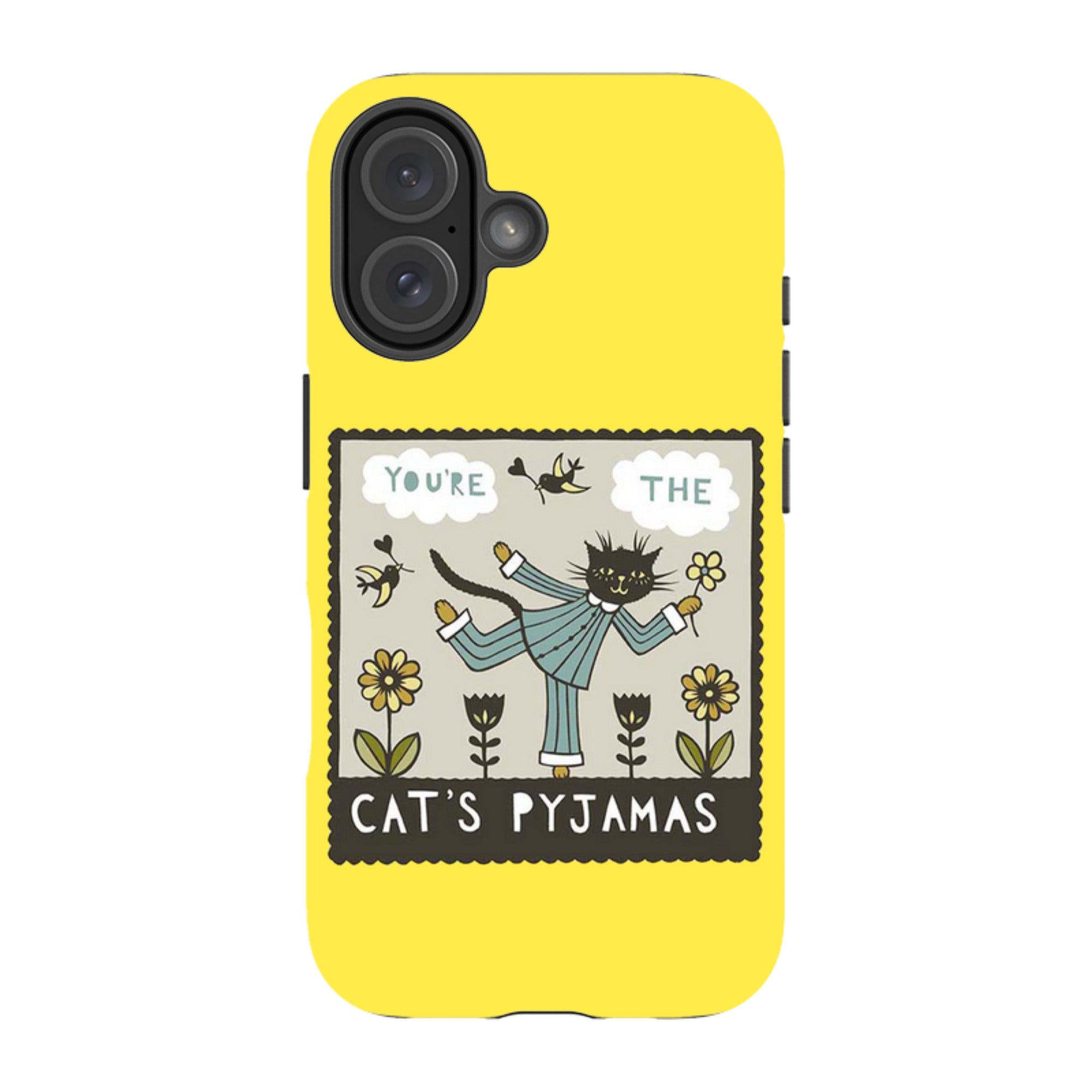 iPhone Tough Case - Cats Pyjamas Yellow By Suzy Taylor