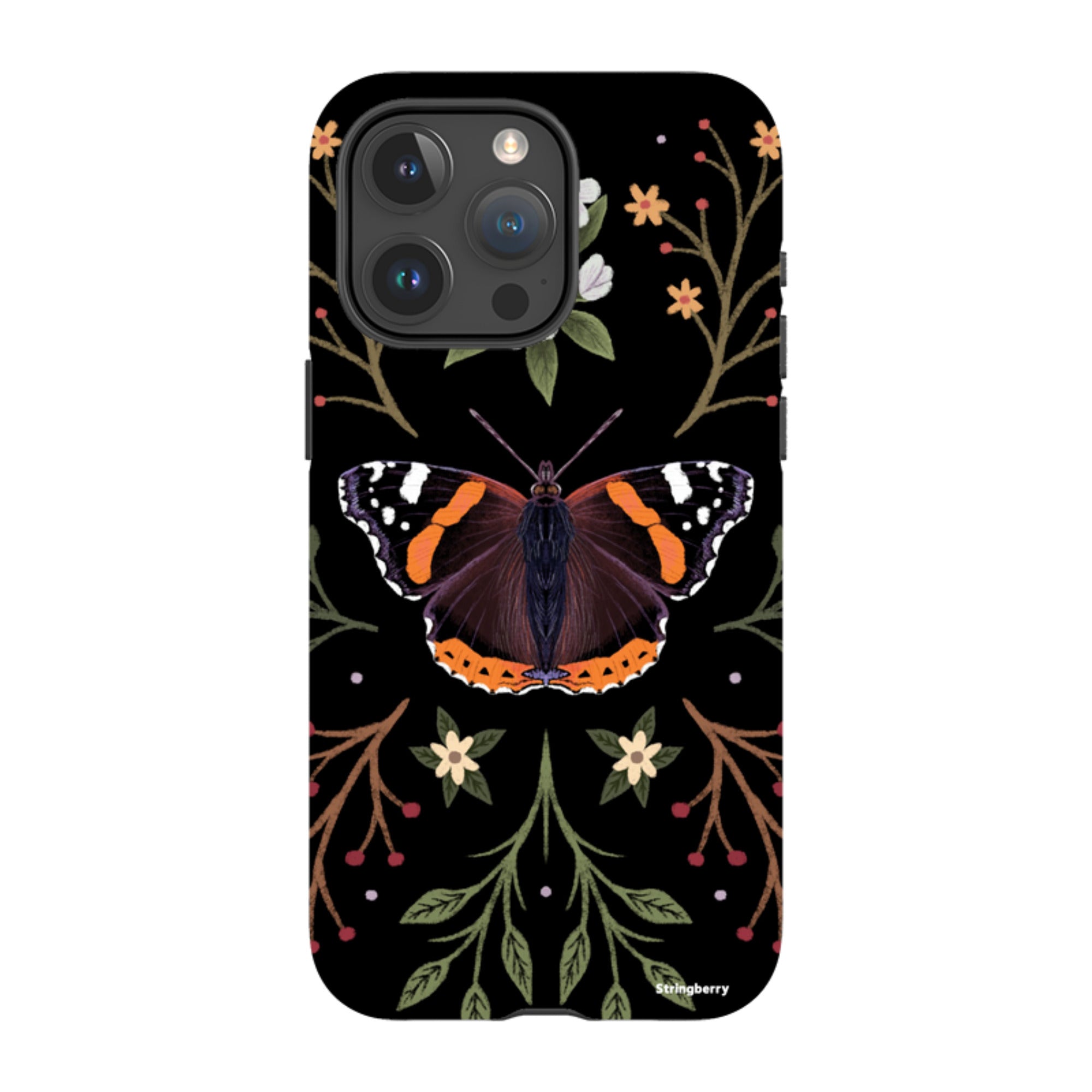 iPhone MagSafe Tough Case -  Red Admiral Butterfly By Anna Stead