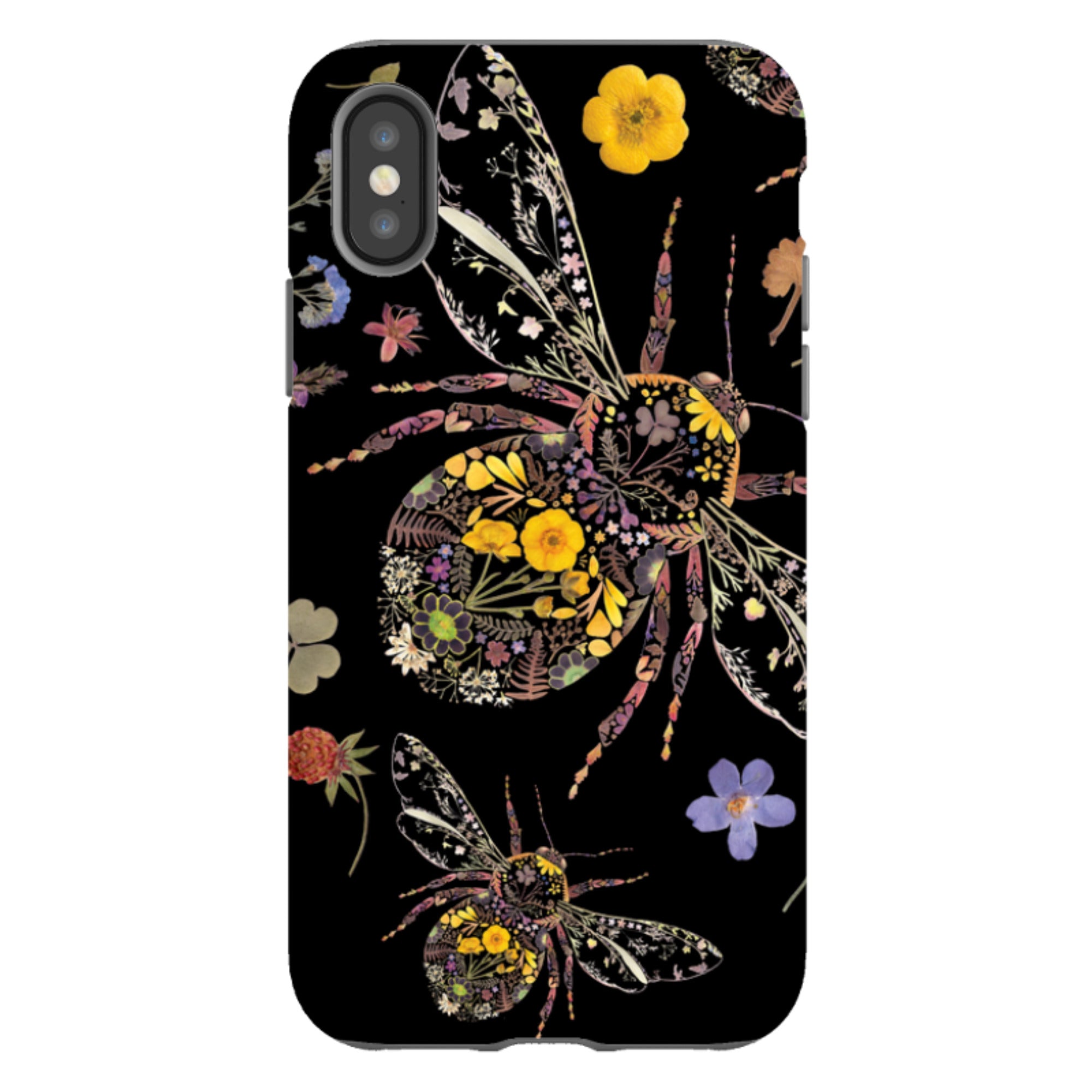 iPhone Tough Case - Floral Bumble Bees By Helen Ahpornsiri