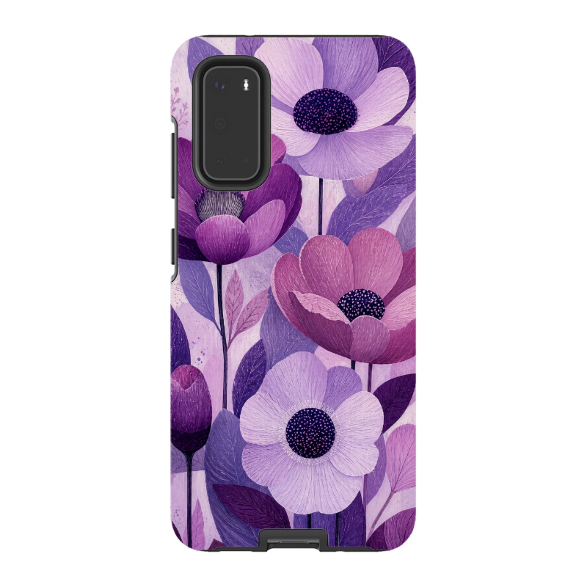 Samsung Tough Case - Purple Woodgrain Floral