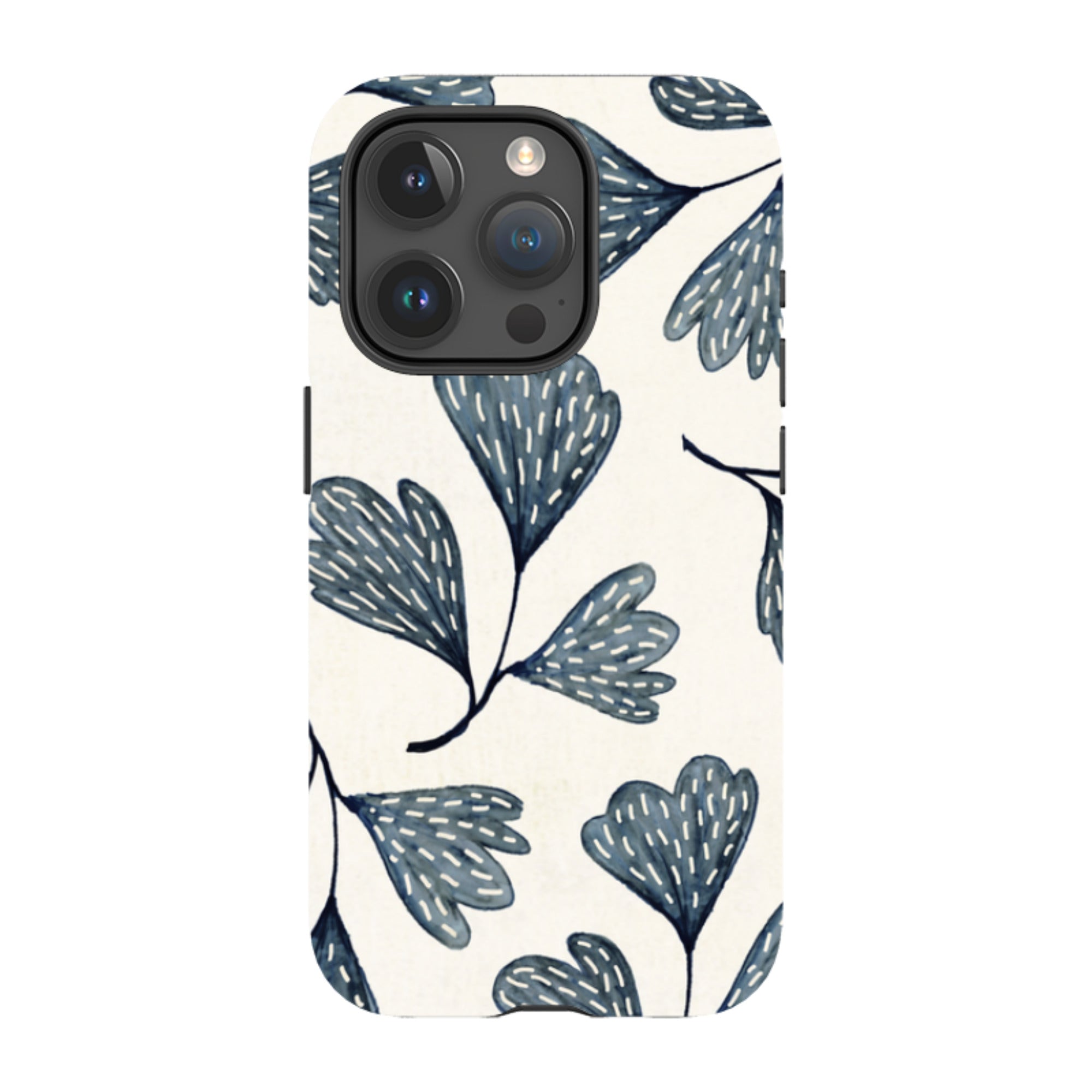 iPhone MagSafe Tough Case - Indigo Leaves By Katherine Quinn