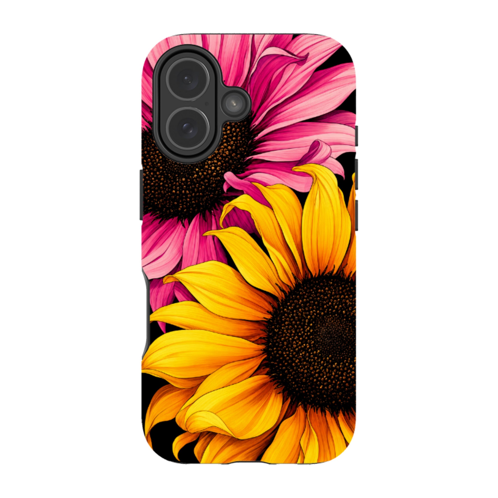 iPhone MagSafe Tough Case - Yellow & Pink Sunflower