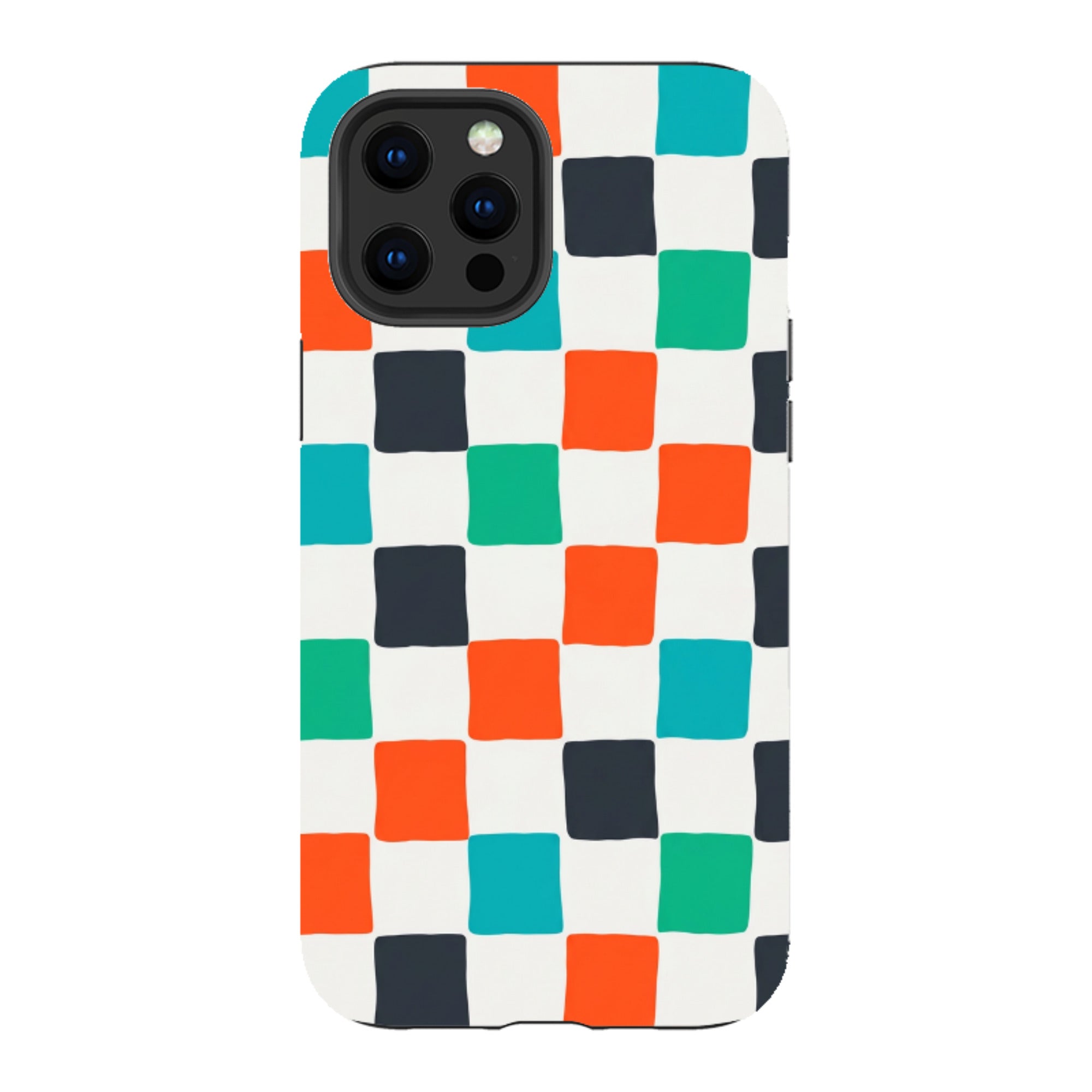 iPhone Tough Case - Multi-Color Checkerboard