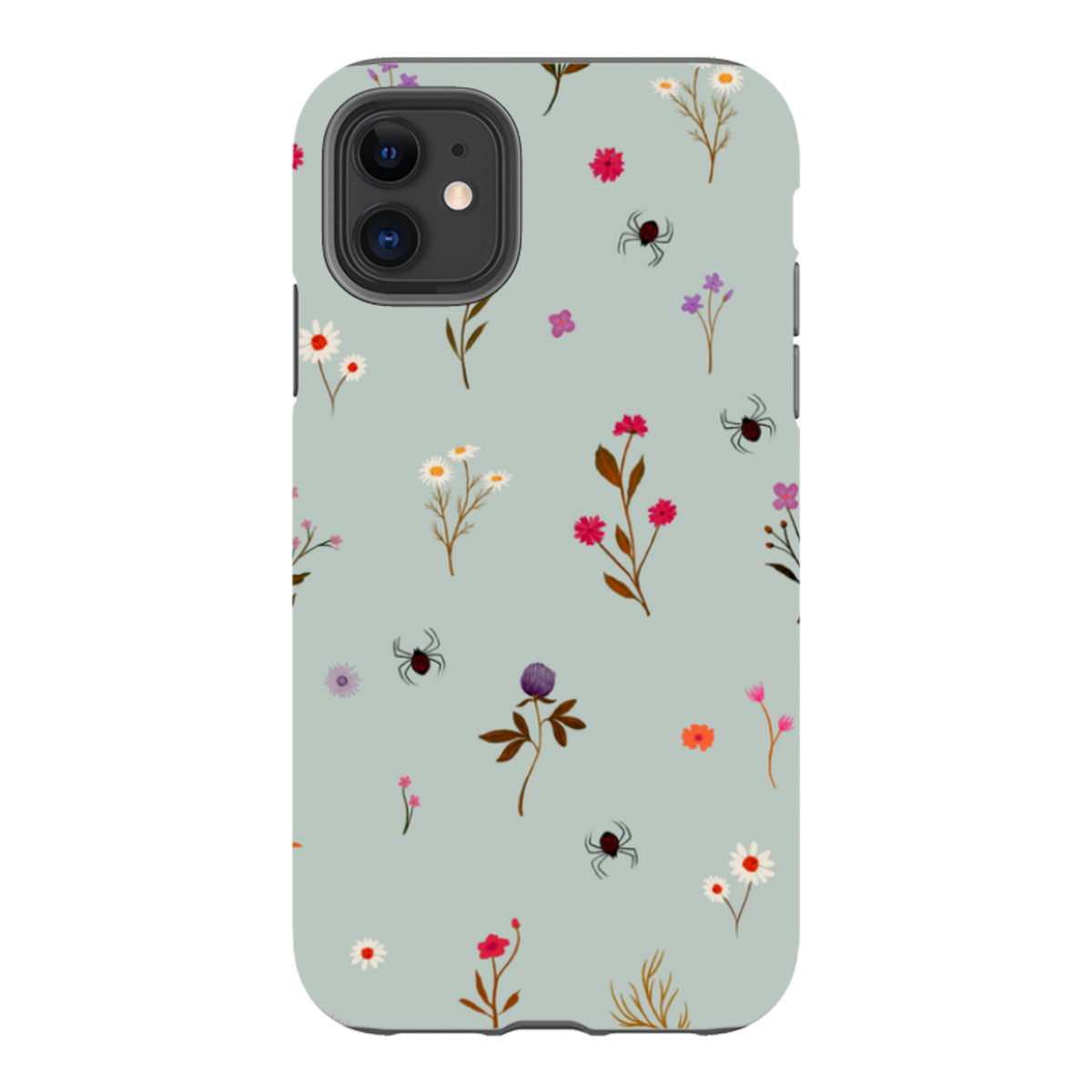 iPhone Tough Case - Florals and Spiders - Dusty Gourd By Katherine Quinn