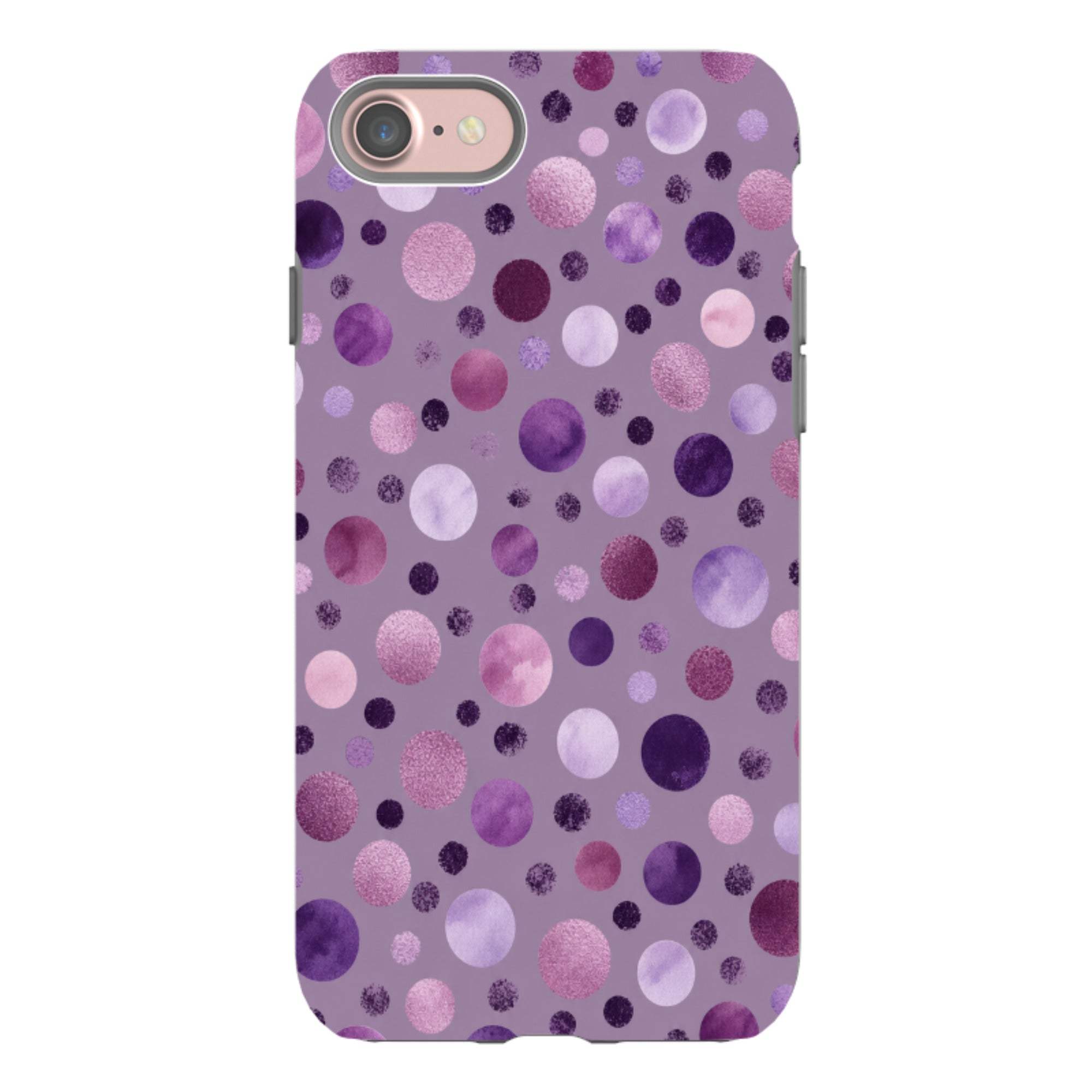 iPhone Tough Case - Mauve Polka Dot