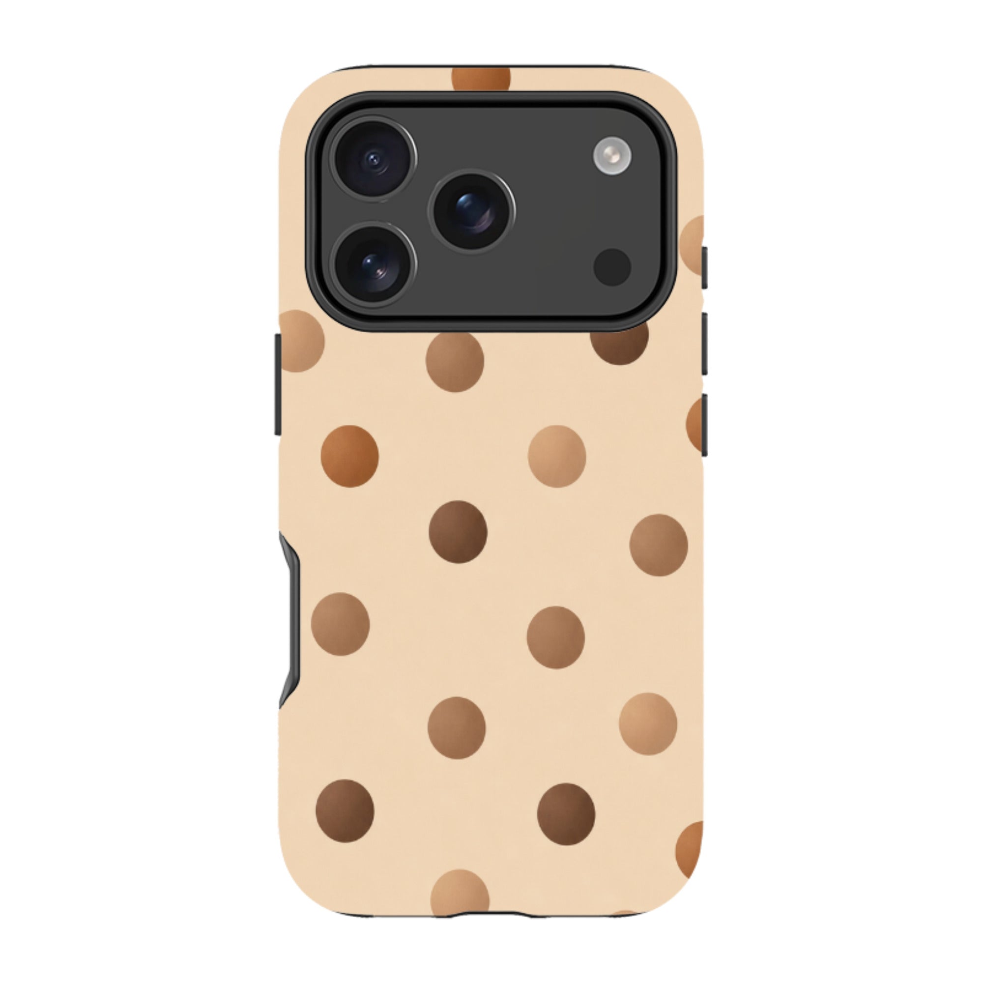 iPhone Tough Case - Brown Polka Dot