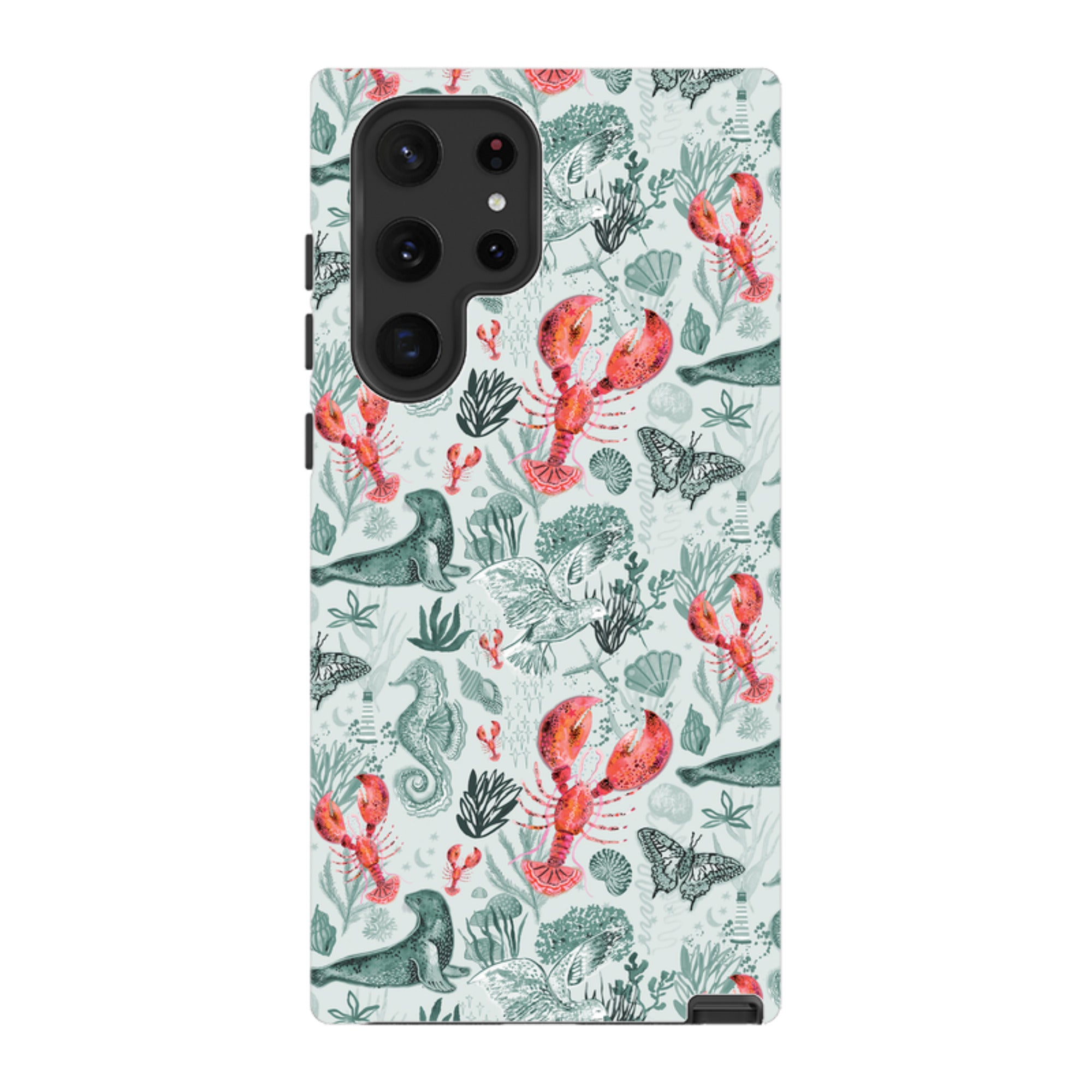Samsung Tough  Case - Teal Seals and Lovely Lobsters By Emma Frances Grant