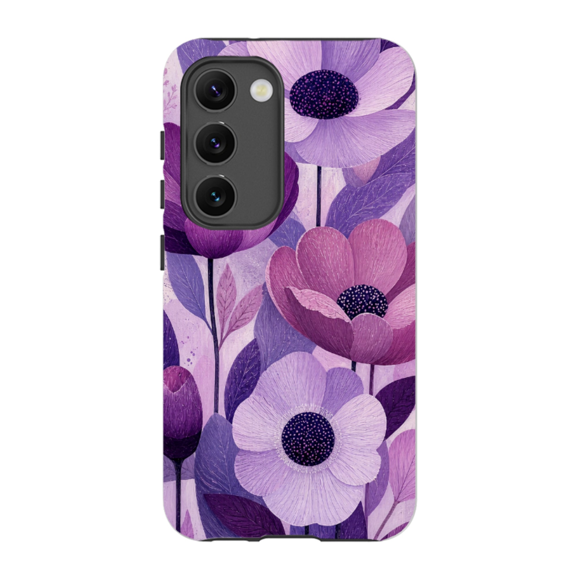 Samsung Tough Case - Purple Woodgrain Floral