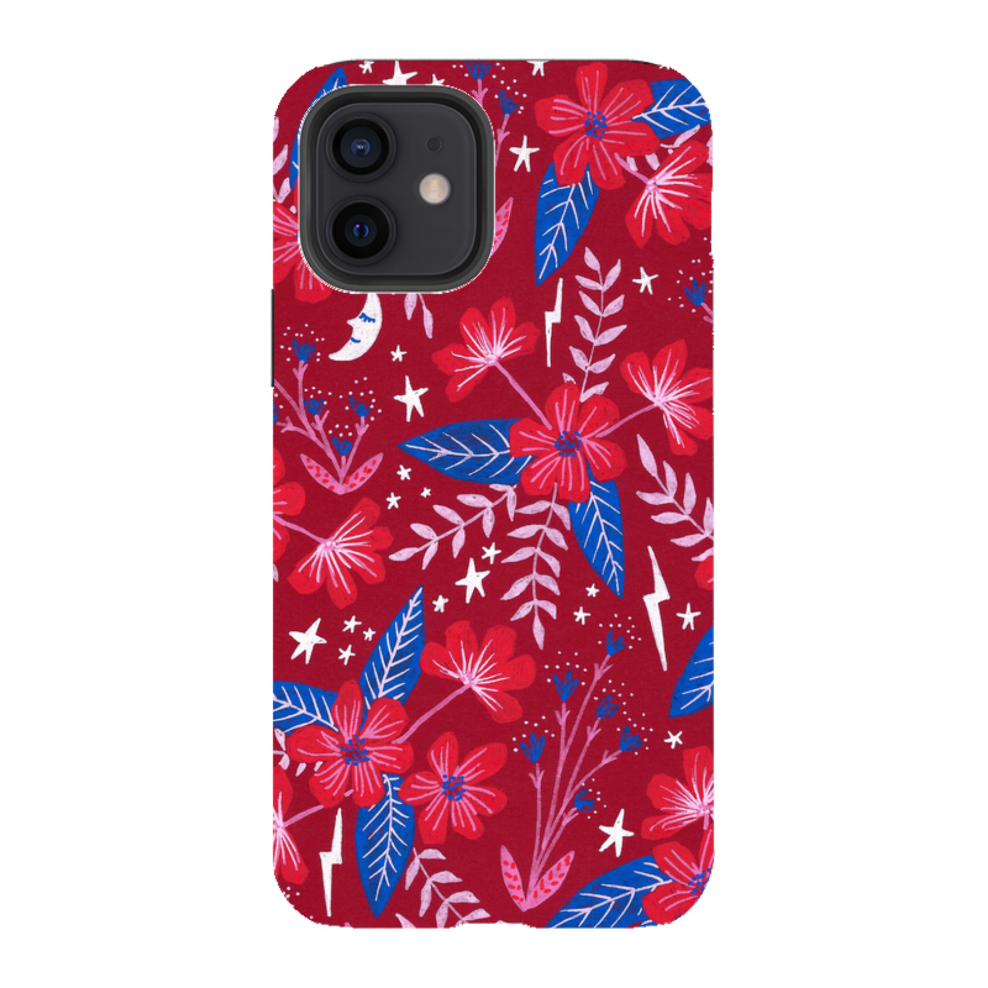 iPhone Tough Case - Red Moon Garden By Lee Foster Wilson