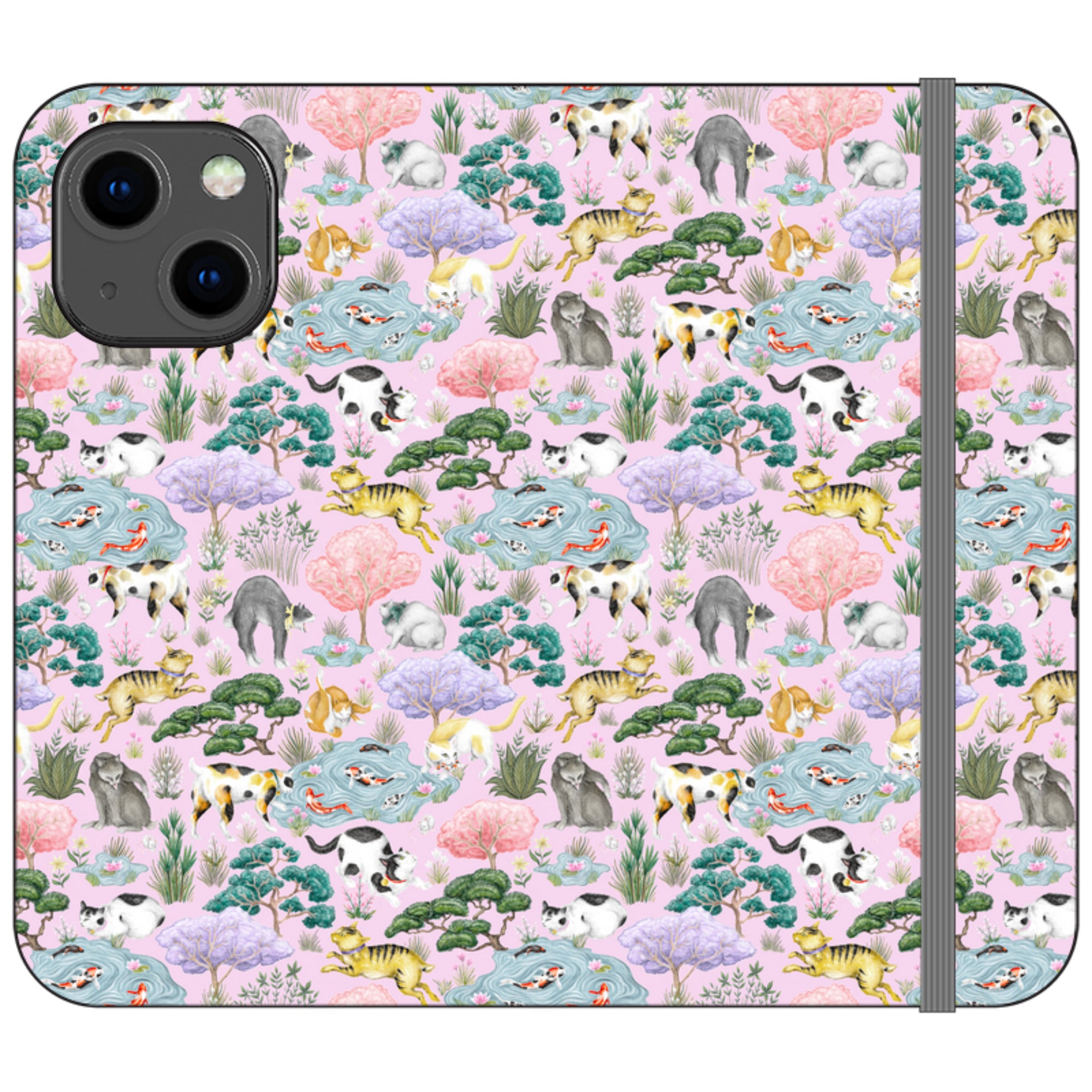 Cat Garden Wallet Case By Catherine Rowe