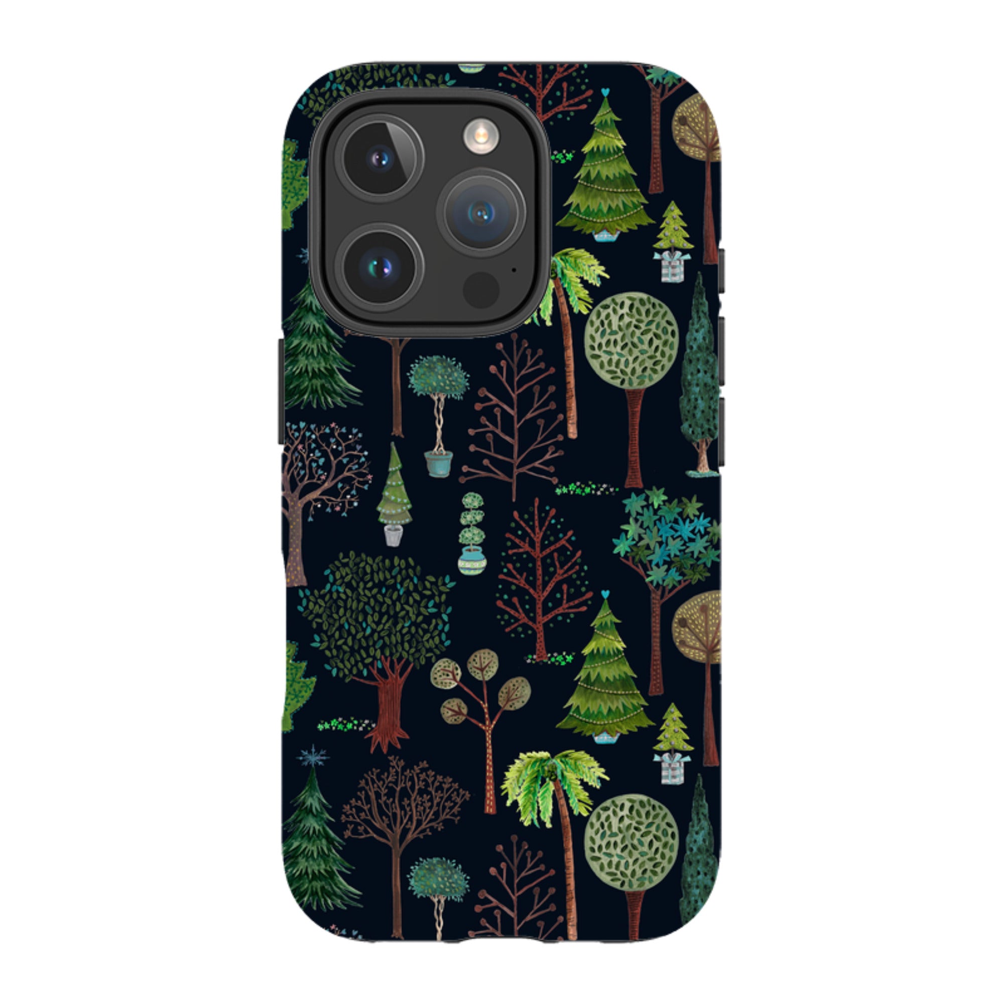 iPhone Tough Case - Xmas Trees Dark By Caroline Bonne Muller