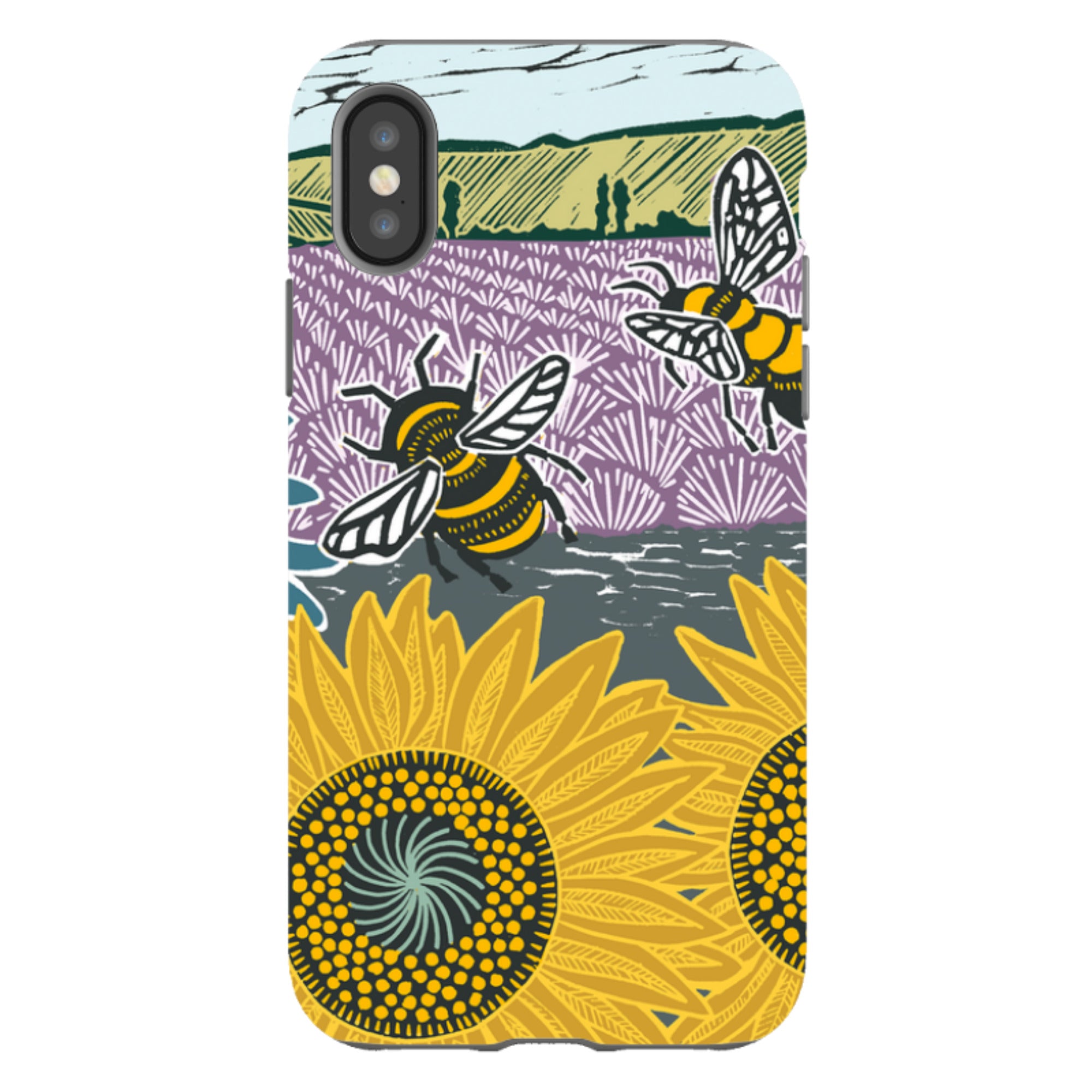 iPhone Tough Case - Bees And Sunflowers By Kate Heiss