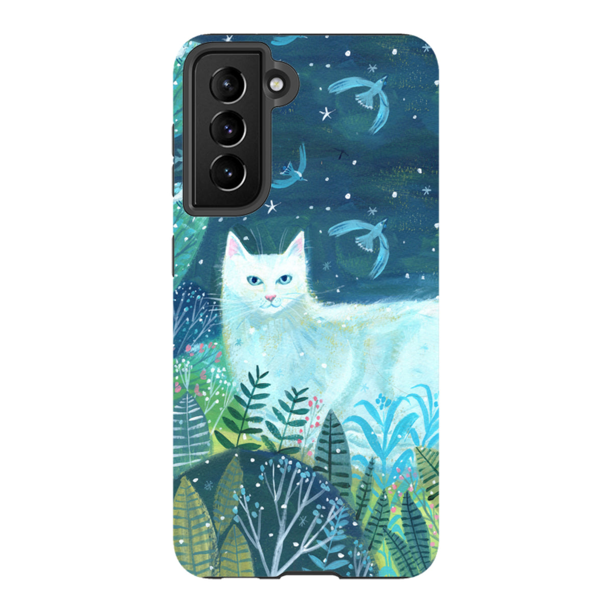 Samsung Tough Case - White Cat By Mary Stubberfield