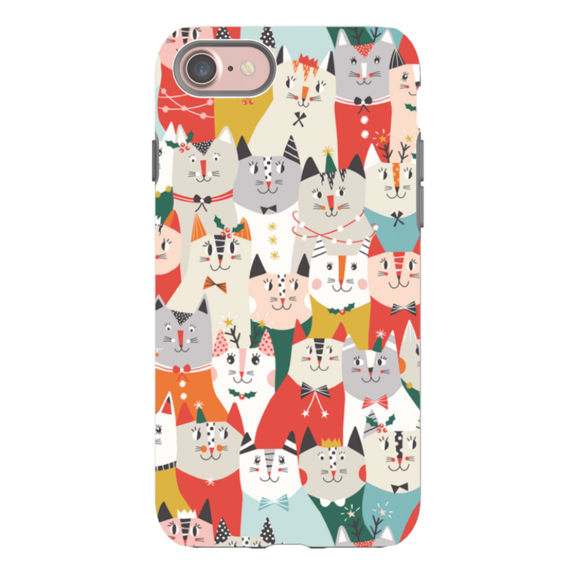 iPhone Tough Case - Christmas Cats By Ali Brookes