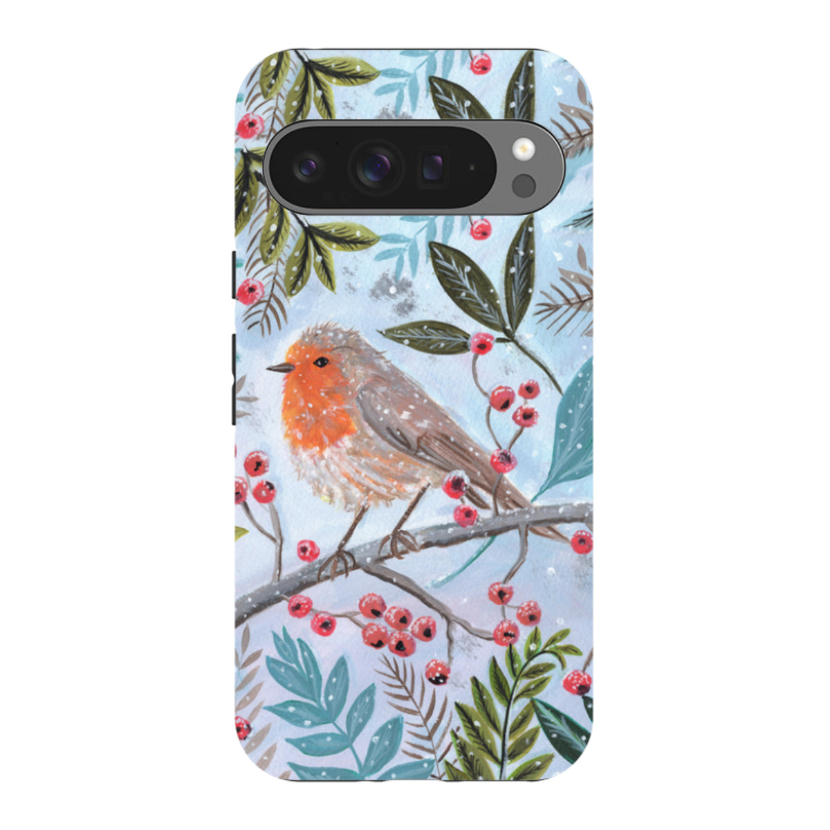 Google Tough Case - Robin With Berries By Mary Stubberfield