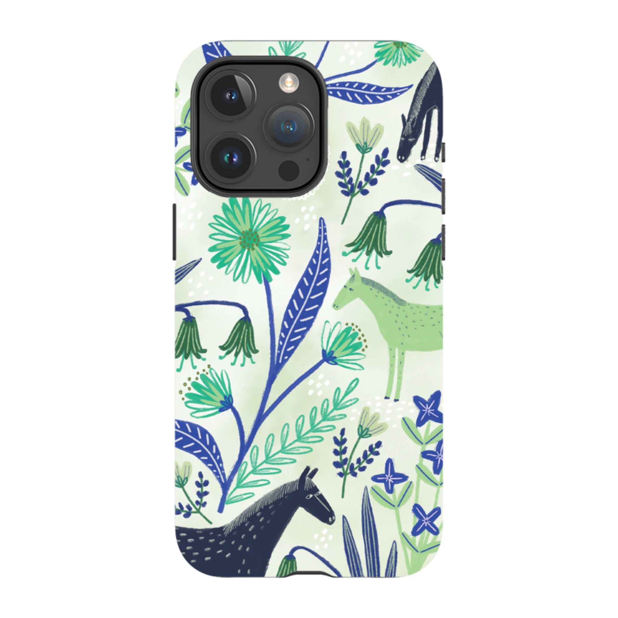 iPhone Tough Case - Wild Ponies Green By Lee Foster Wilson