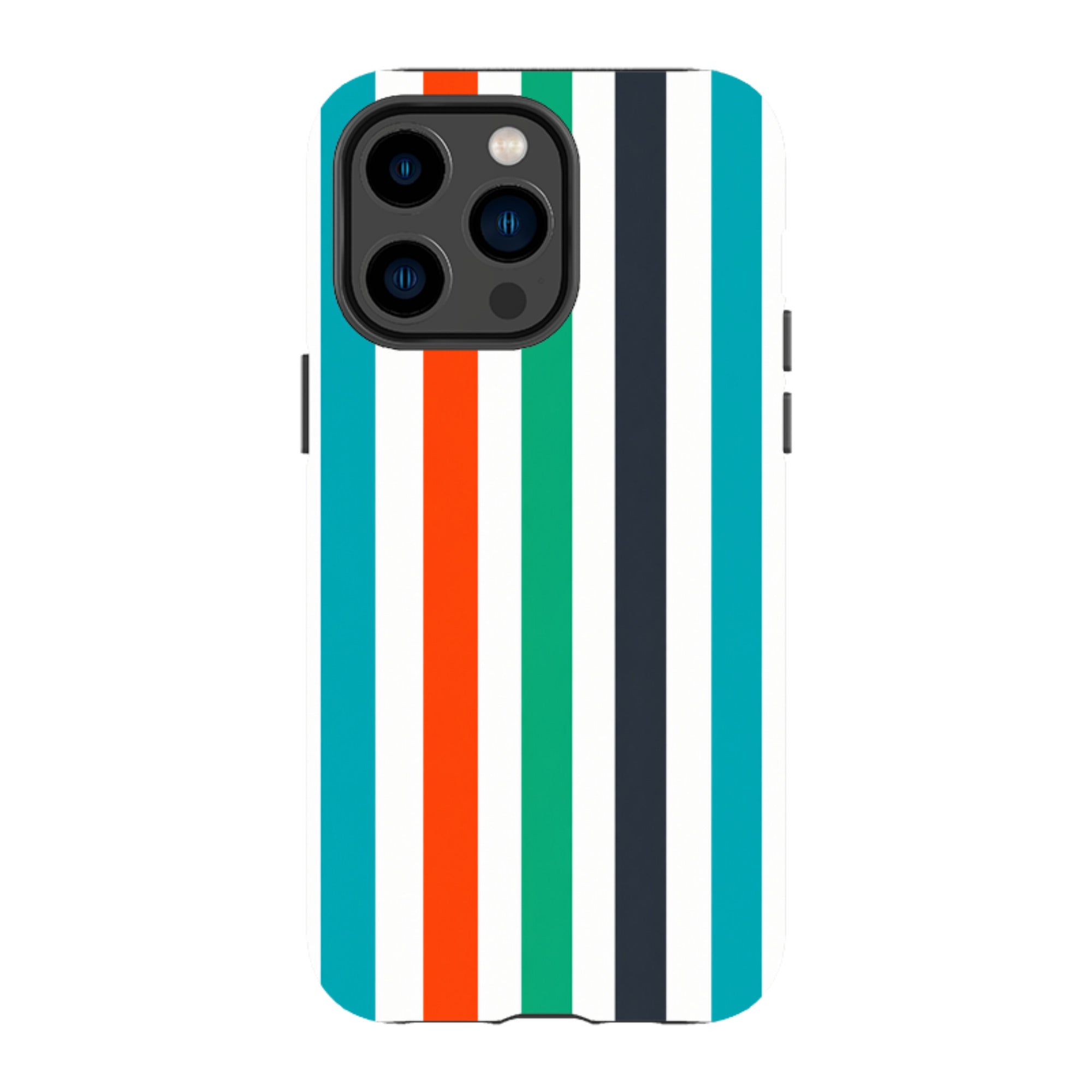 iPhone Tough Case - Orange & Teal Stripe