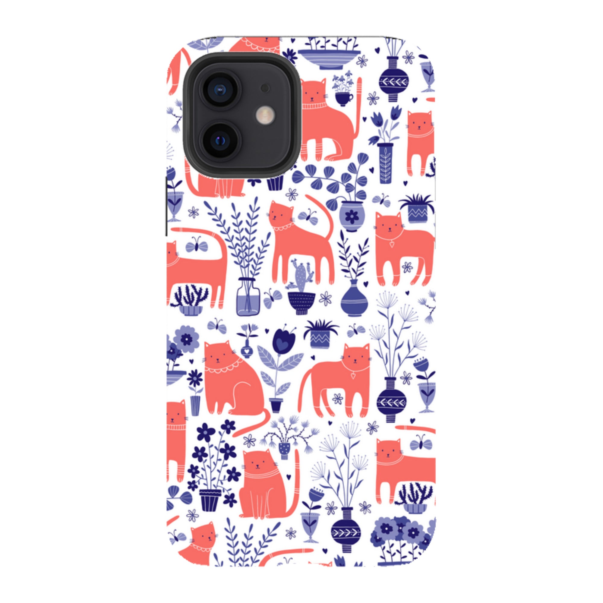 iPhone Tough Case - Coral Cats By Suzy Taylor