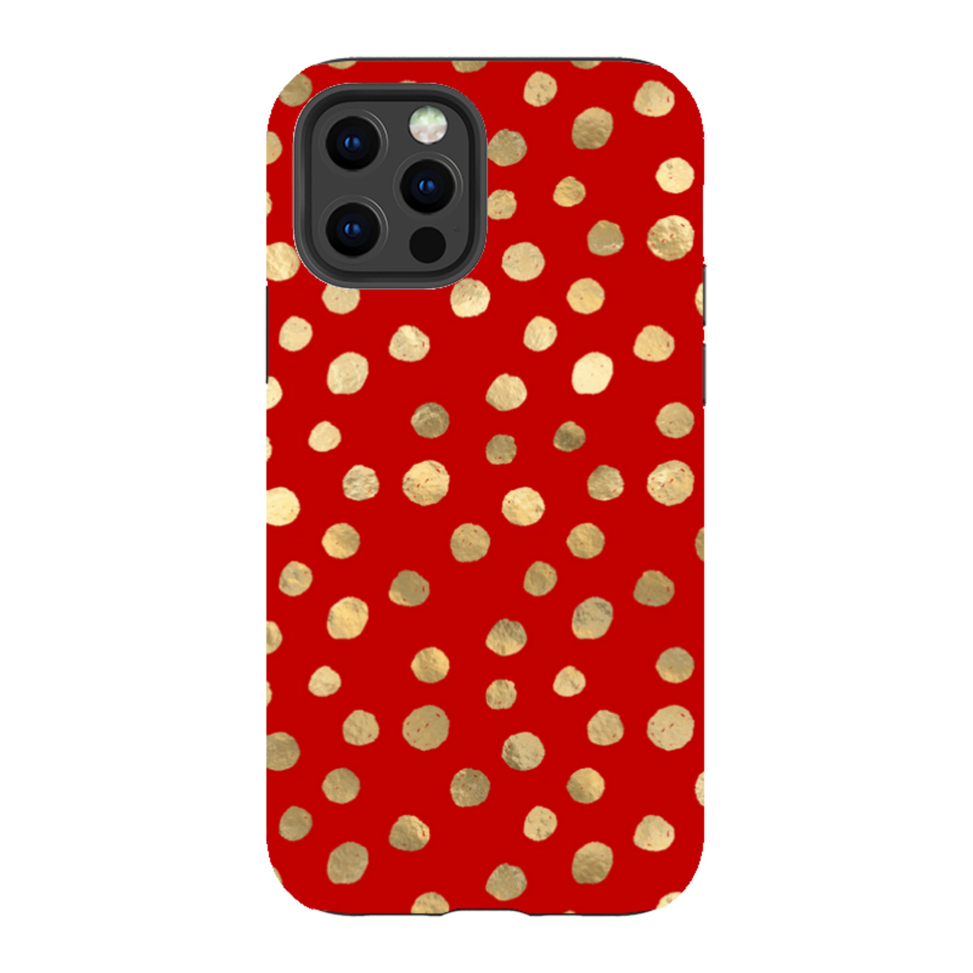 iPhone Tough Case - Burgundy and Gold Stars