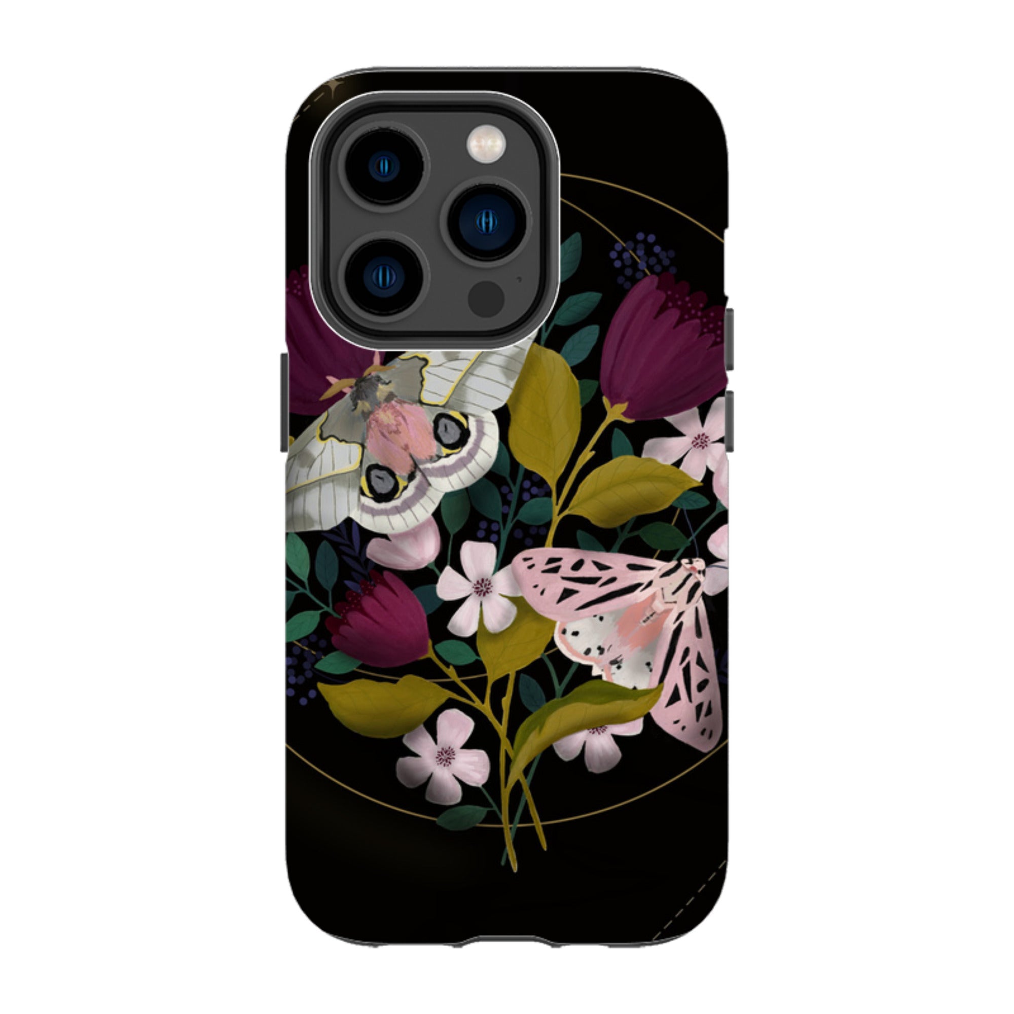 iPhone Tough Case - Moon Moths By Bex Parkin