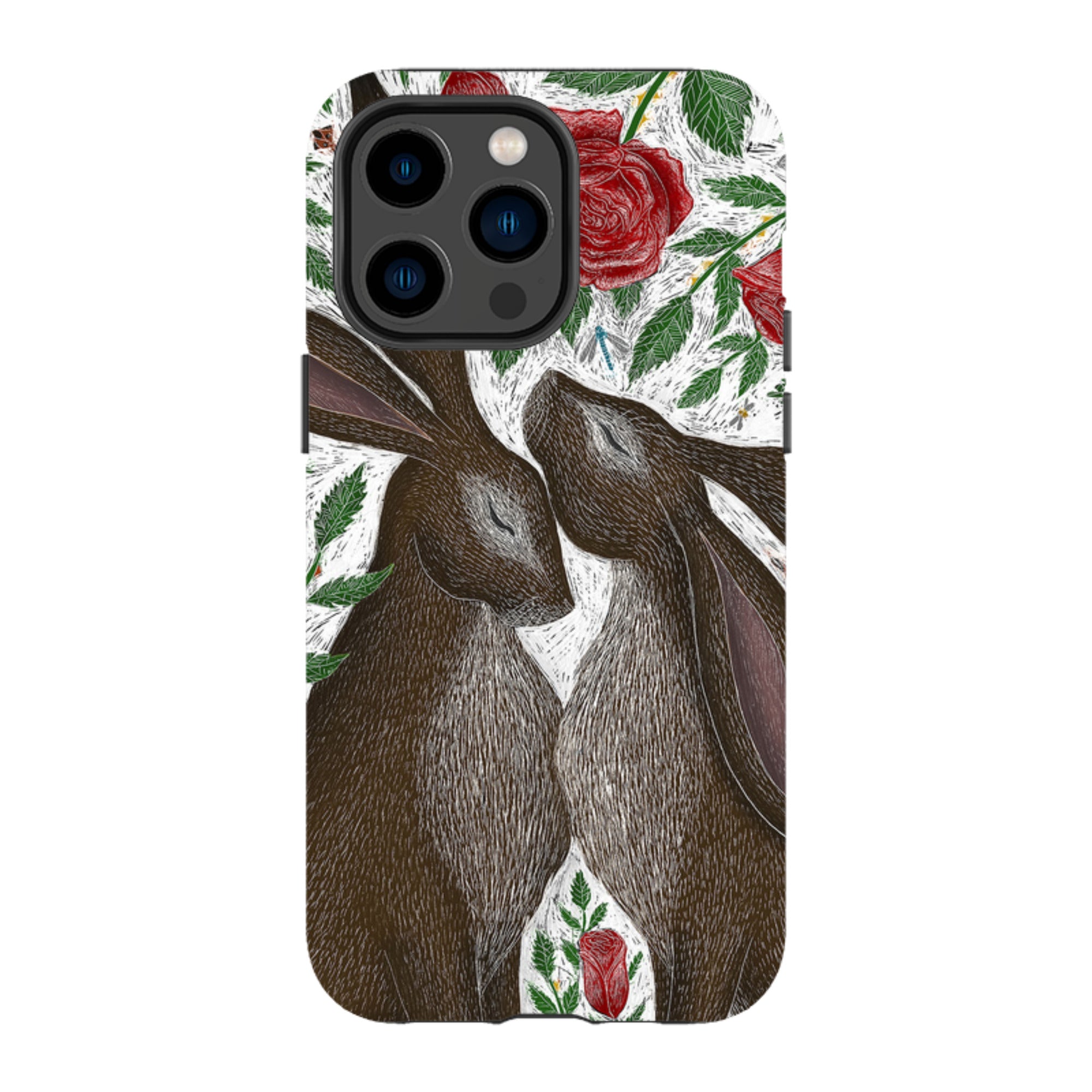 iPhone Tough Case - Hares And Red Roses By Catherine Rowe