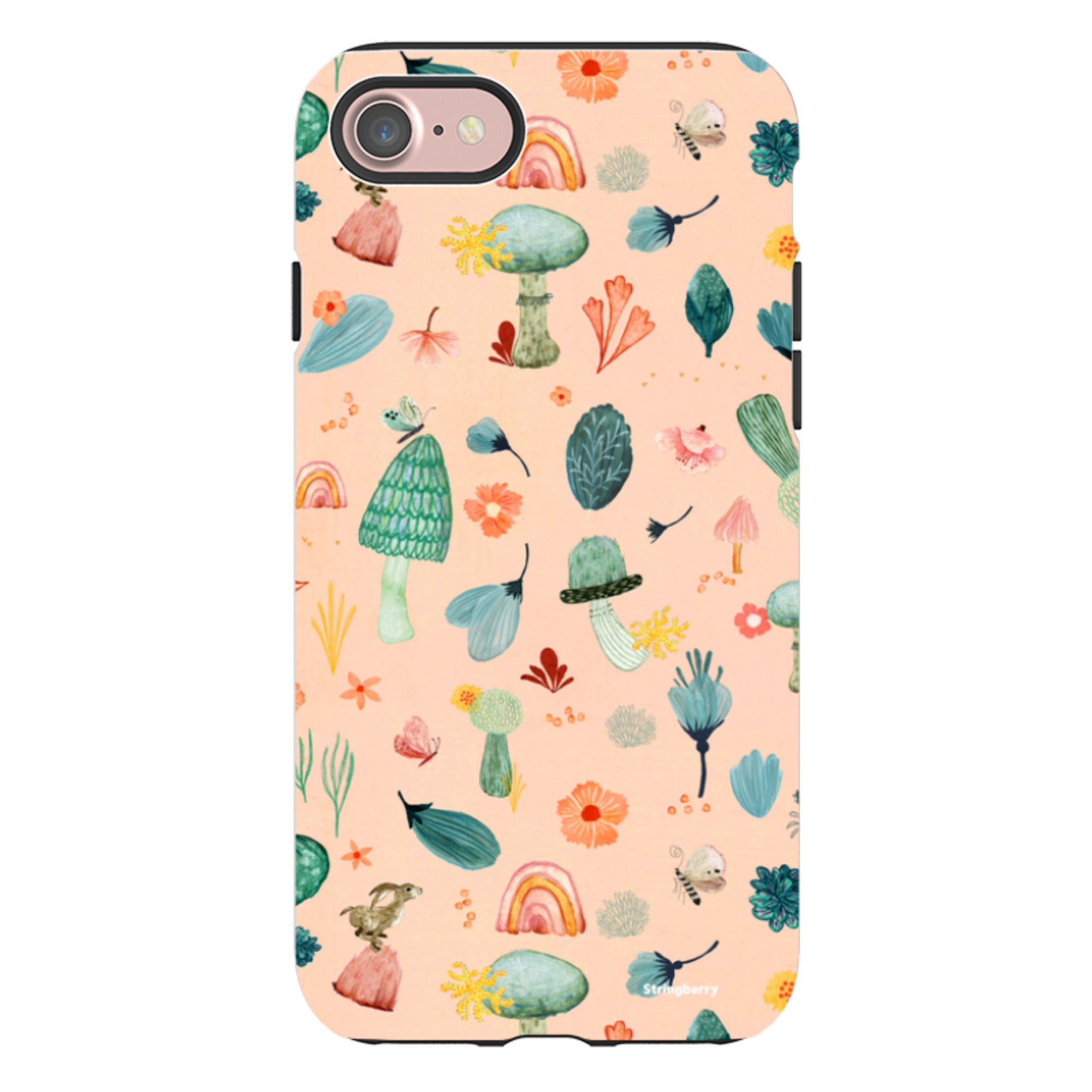 iPhone Tough Case - Mushroom World Pink By Katherine Quinn