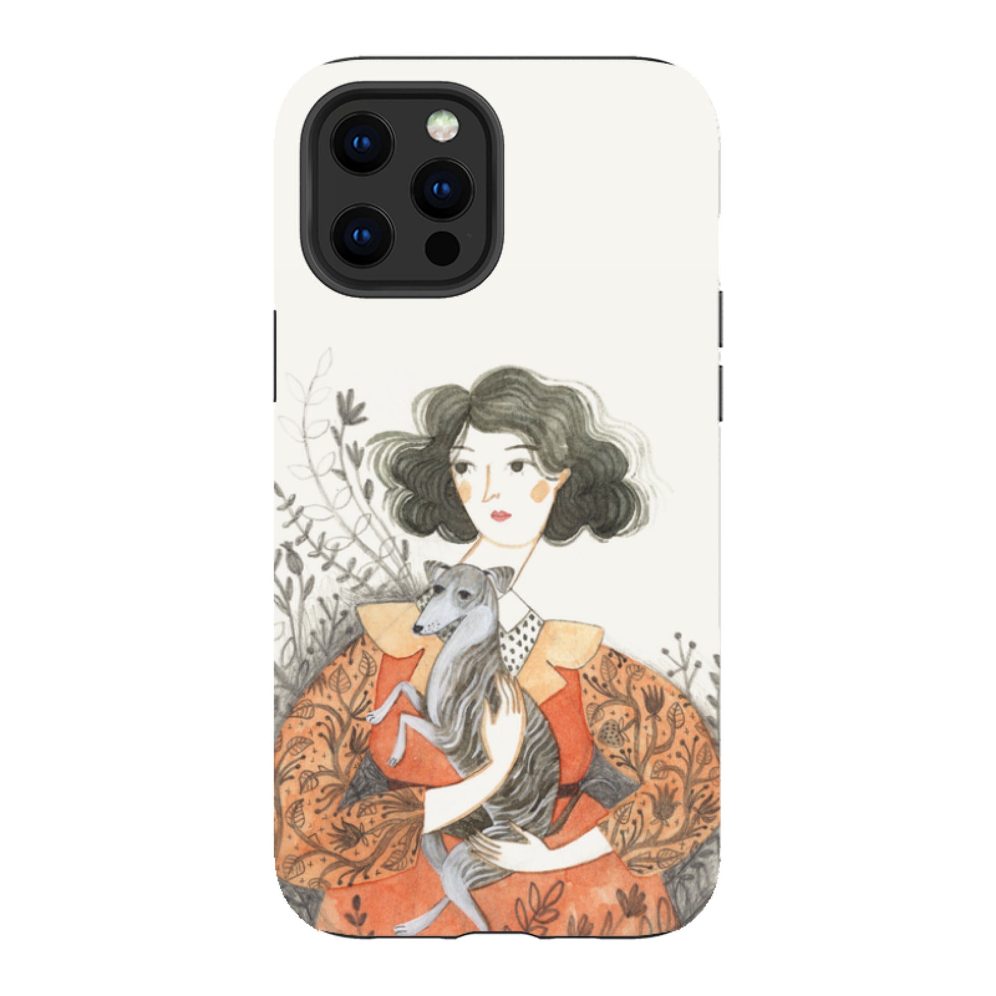 iPhone Tough Case - Lady With Whippet By Meghann Rader