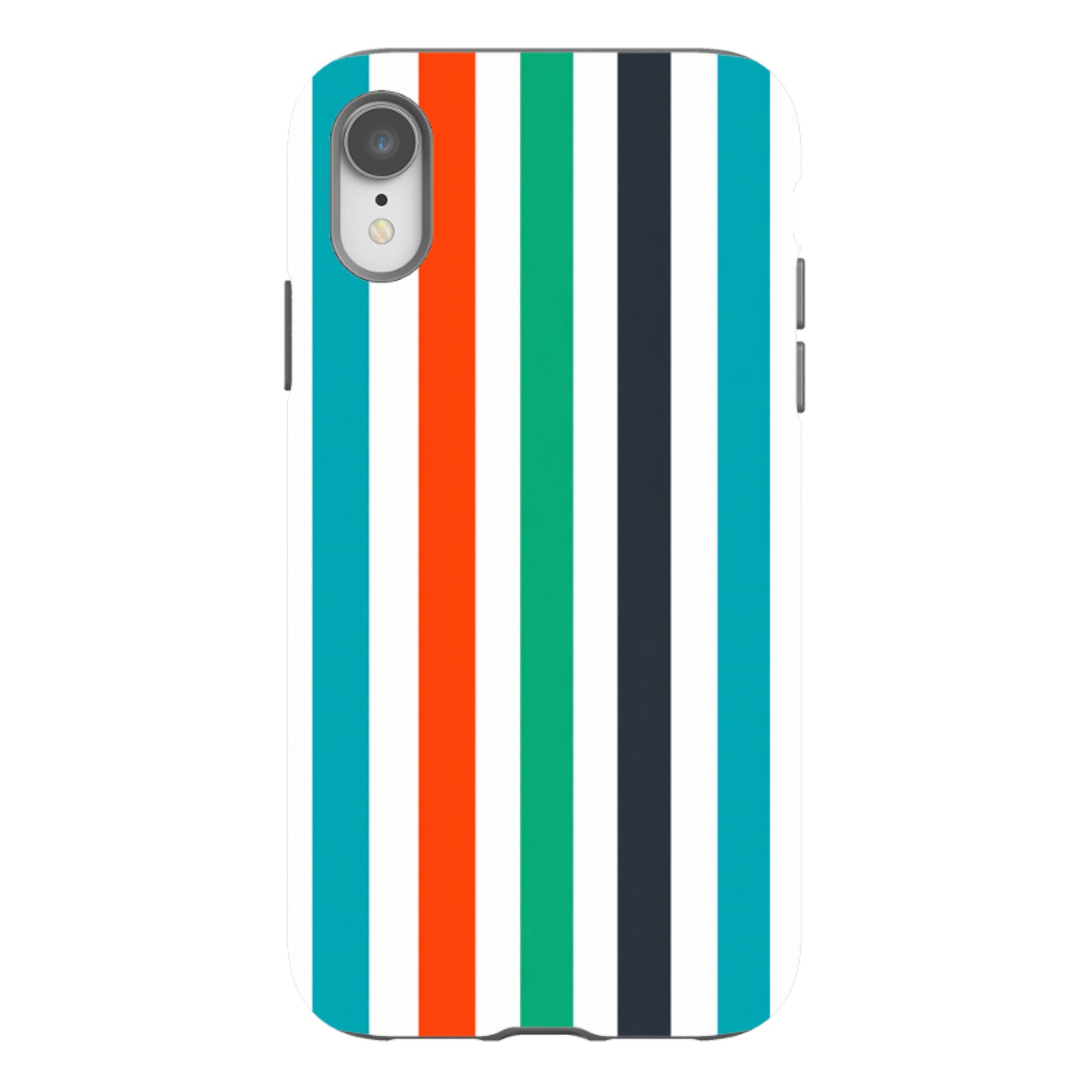 iPhone Tough Case - Orange & Teal Stripe