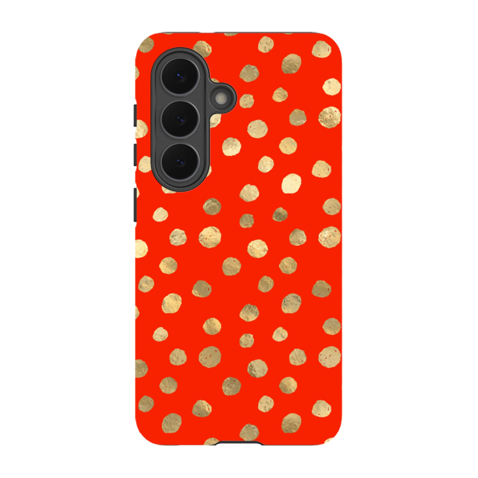 Samsung Tough Case - Red and Golden Dots